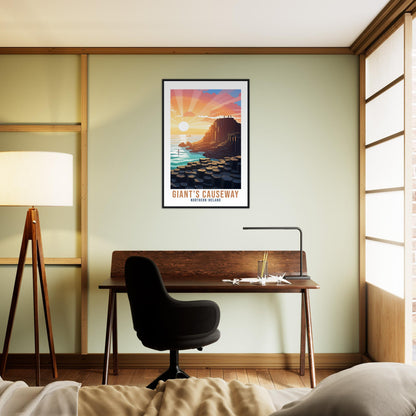 Giant's Causeway Travel Print Northern Ireland Seaside Coastal Landscape Wall Artwork Giant's Causeway Artwork Gift Causeway Coast Poster