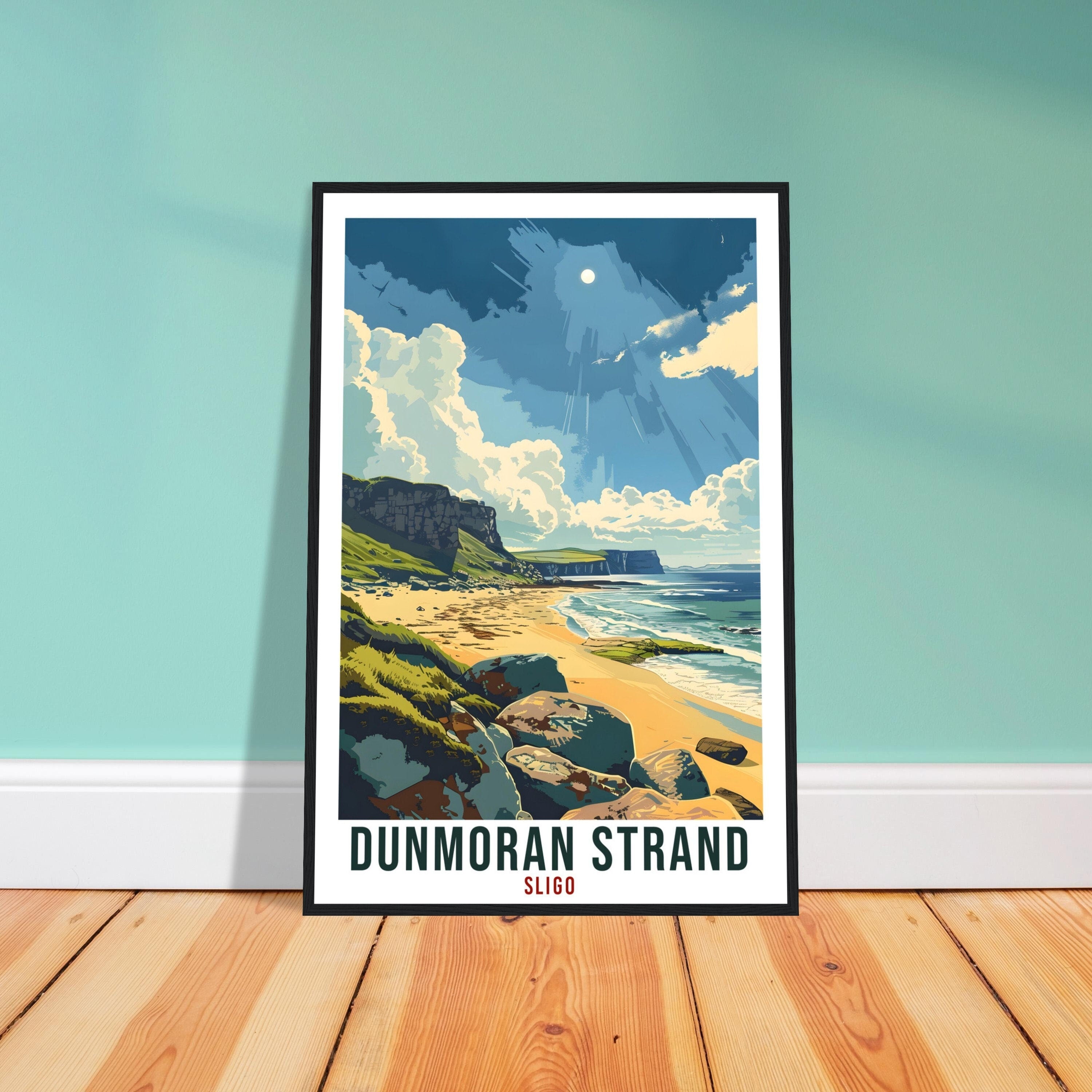 Dunmoran Strand Travel Print Ireland Wall Art Wall Hanging Décor Dunmoran Strand Art Lovers Gift Sligo Artwork Gift Ireland Travel Poster