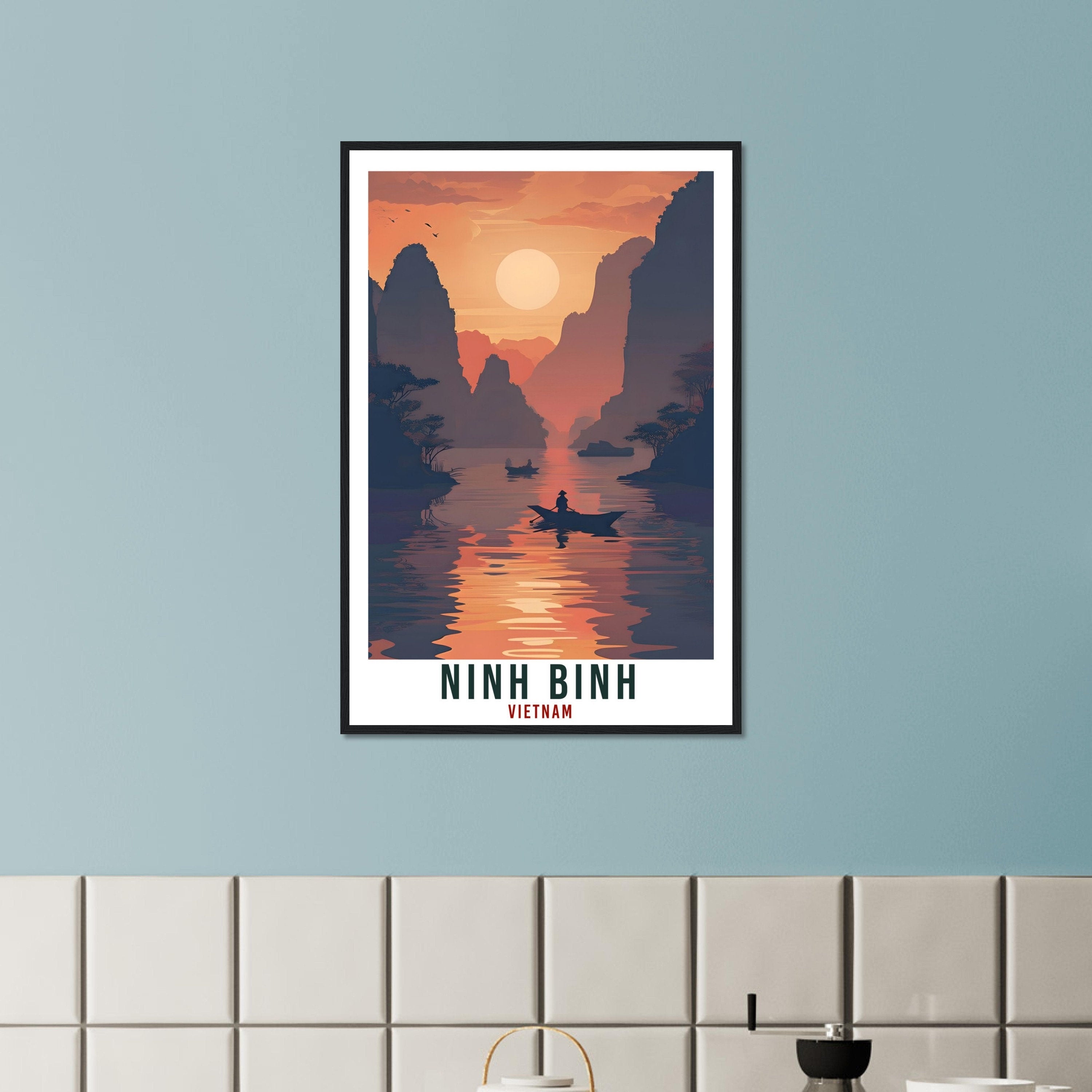 Ninh Binh Travel Poster Wall Art Ninh Binh Vietnam Wall Hanging Artwork Ninh Binh Art Gifts Ninh Binh Travel Print Vietnam Art Lovers Gift