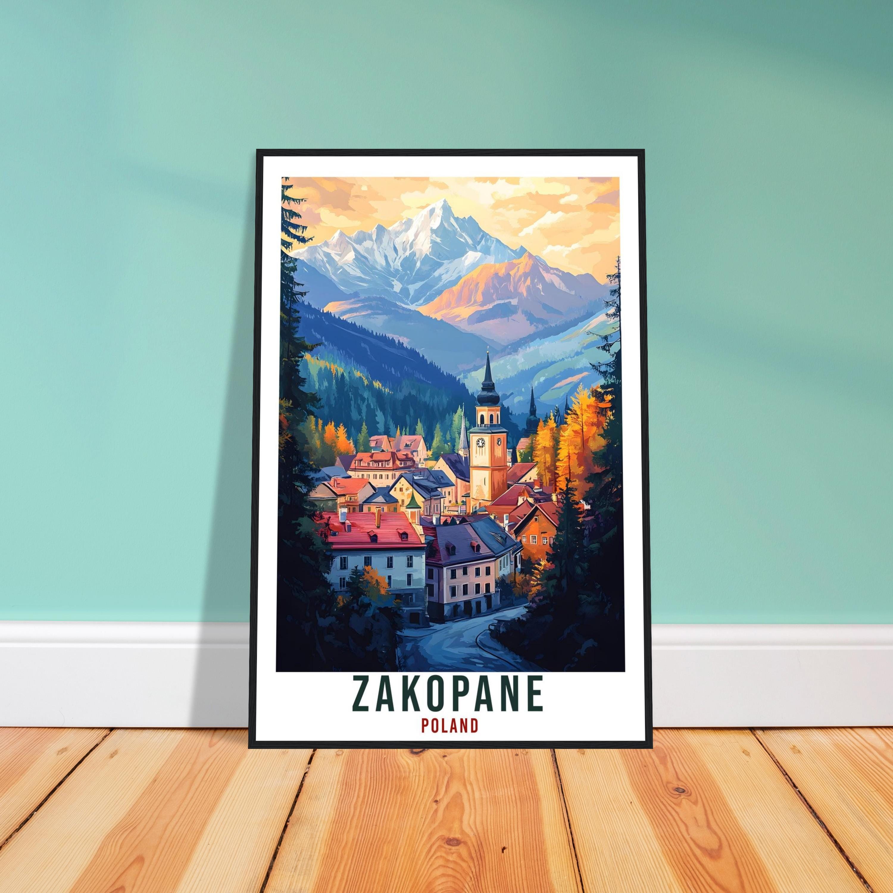 Zakopane Travel Print Poland Home Decor Zakopane Wall Art Gift Wall Hanging Art Lover Zakopane Polish Artwork Travel Poster Poland Travel