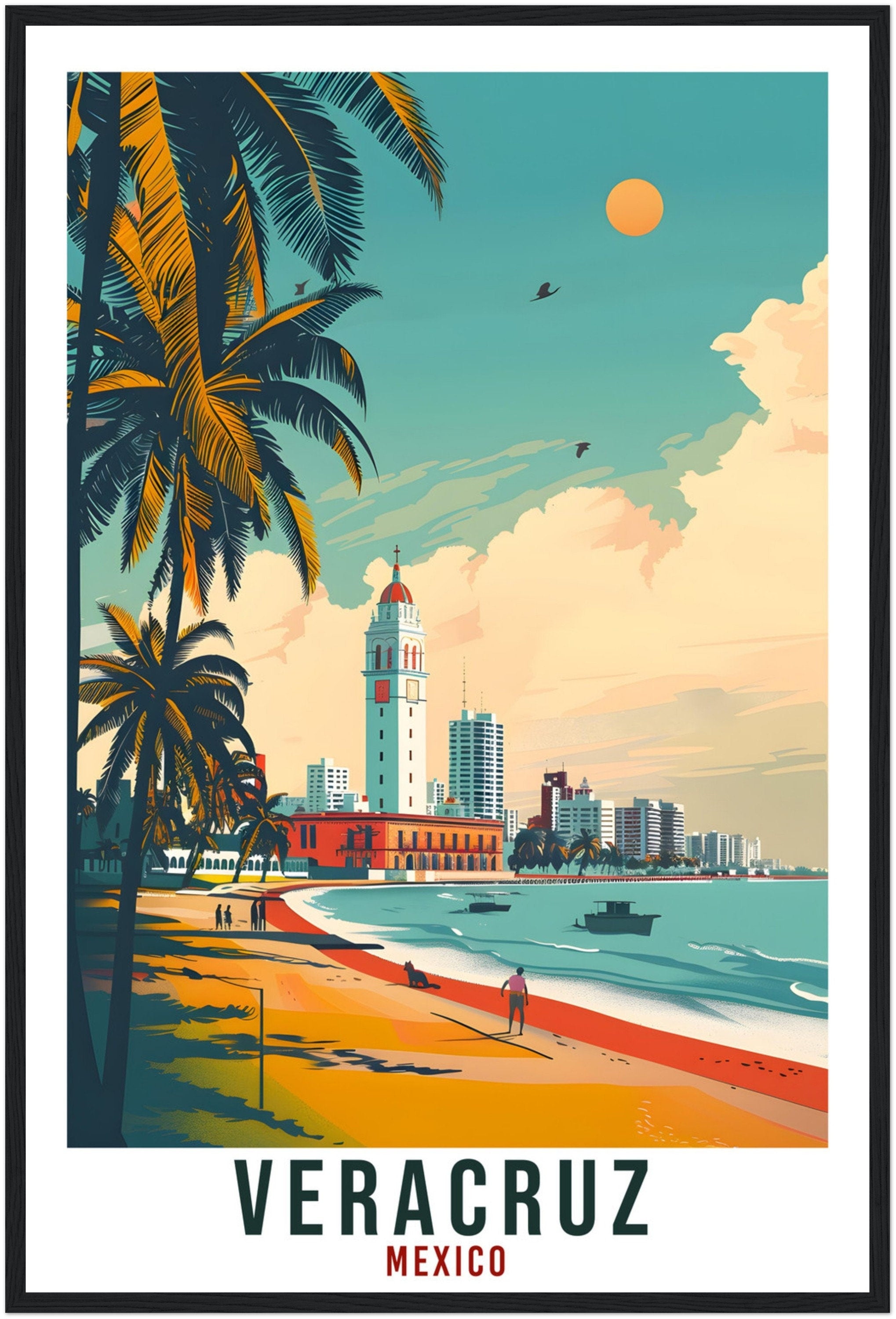 Veracruz Mexico Travel Print Mexico Wall Art Wall Hanging Home Décor Veracruz Gift Mexico Landmark Artwork Travel Art Mexican Travel Poster