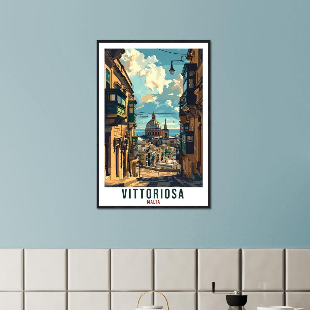 Vittoriosa Travel Print Malta Wall Art Wall Hanging Home Living Décor Vittoriosa Gift Art Lovers Gift Malta Artwork Gift Malta Travel Poster