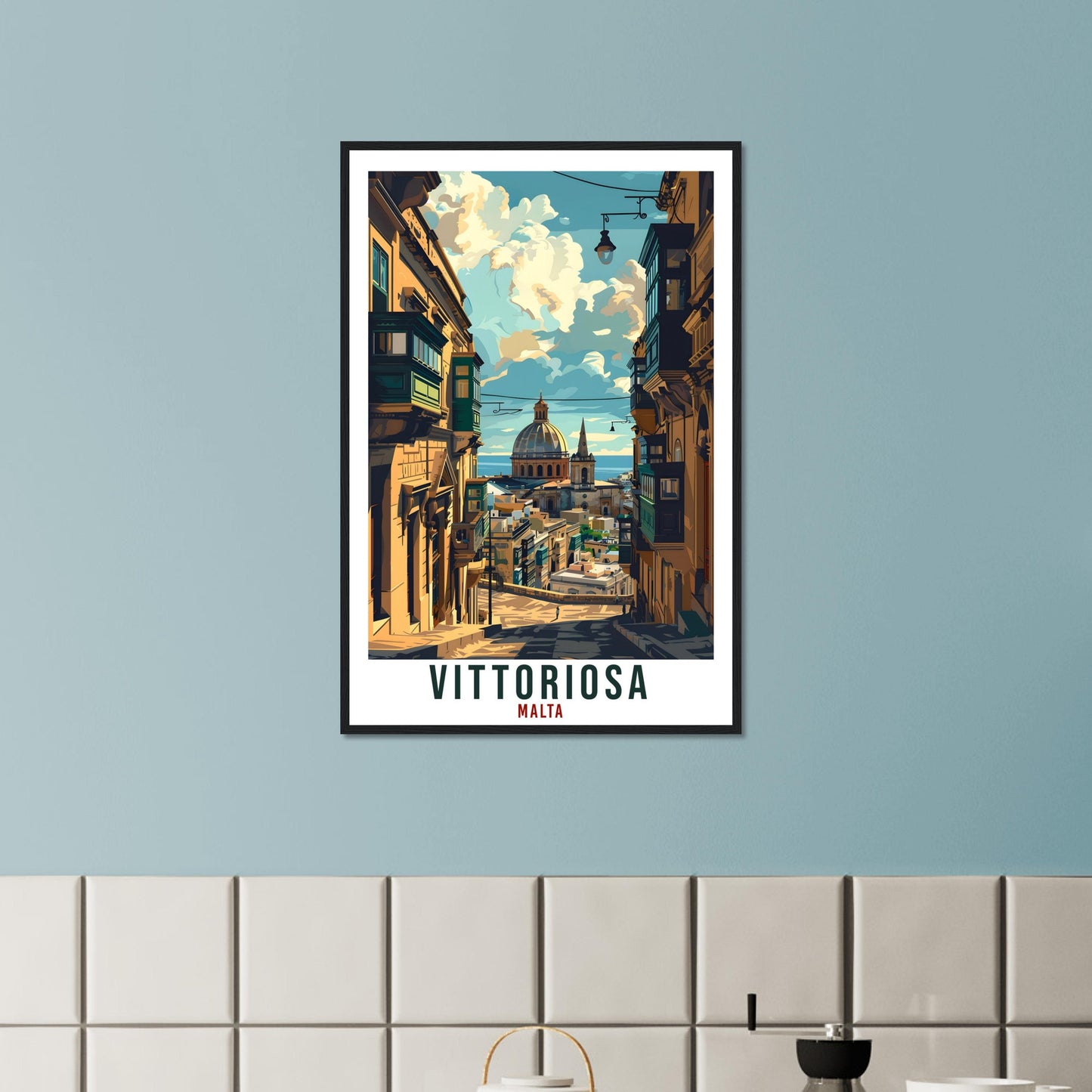 Vittoriosa Travel Print Malta Wall Art Wall Hanging Home Living Décor Vittoriosa Gift Art Lovers Gift Malta Artwork Gift Malta Travel Poster