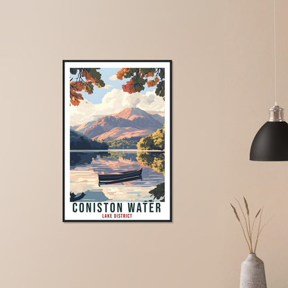 Coniston Water Travel Print Lake District Decor Coniston Water Wall Art Wall Hanging Art Lover Lake District Artwork Travel Poster Cumbria