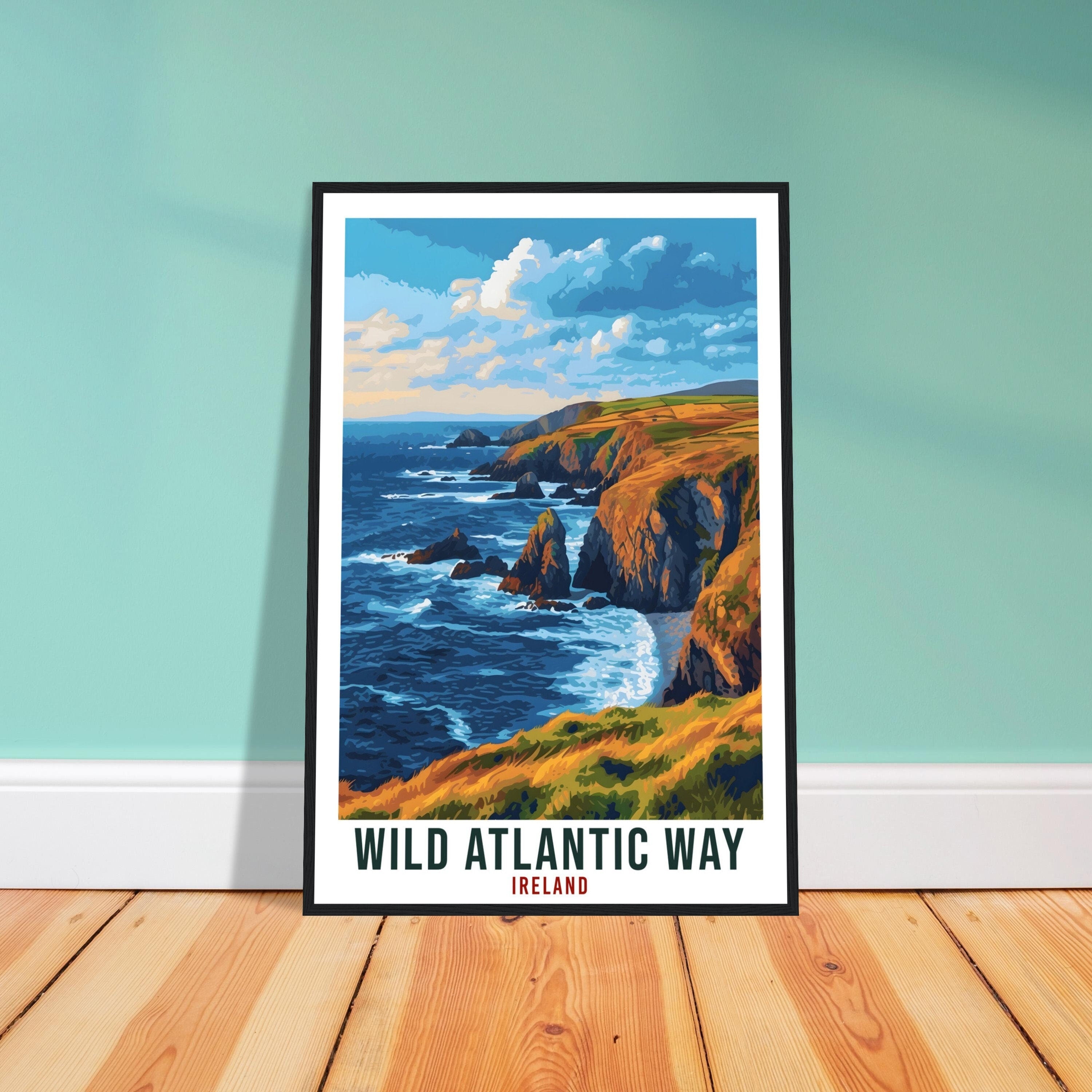 Wild Atlantic Way Travel Print Ireland Home Decoration Wall Art Gift Wall Hanging Art Lover Irish Artwork Wild Atlantic Way Travel Poster