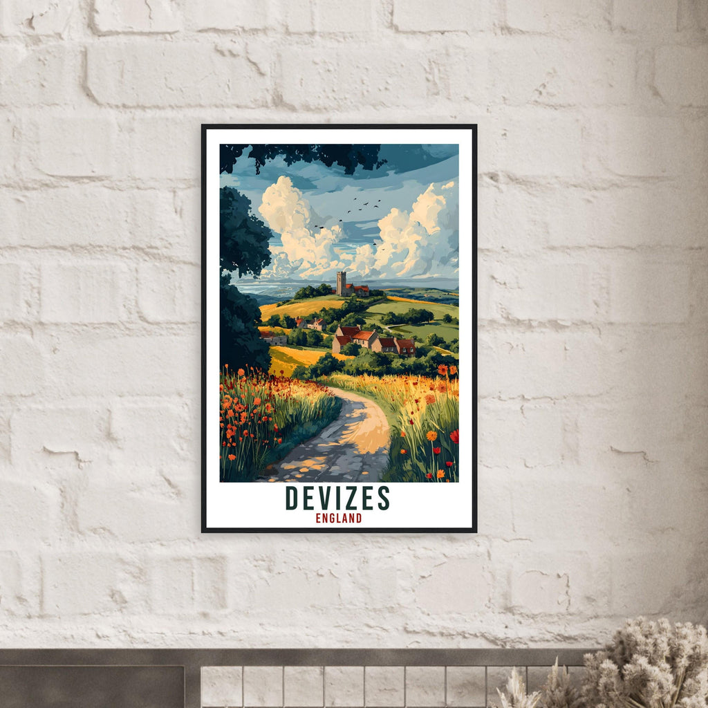Devizes Travel Print England Home Decor Devizes Wall Art Gift Wall Hanging Art Lover Devizes England Artwork Travel Poster UK Travel Art