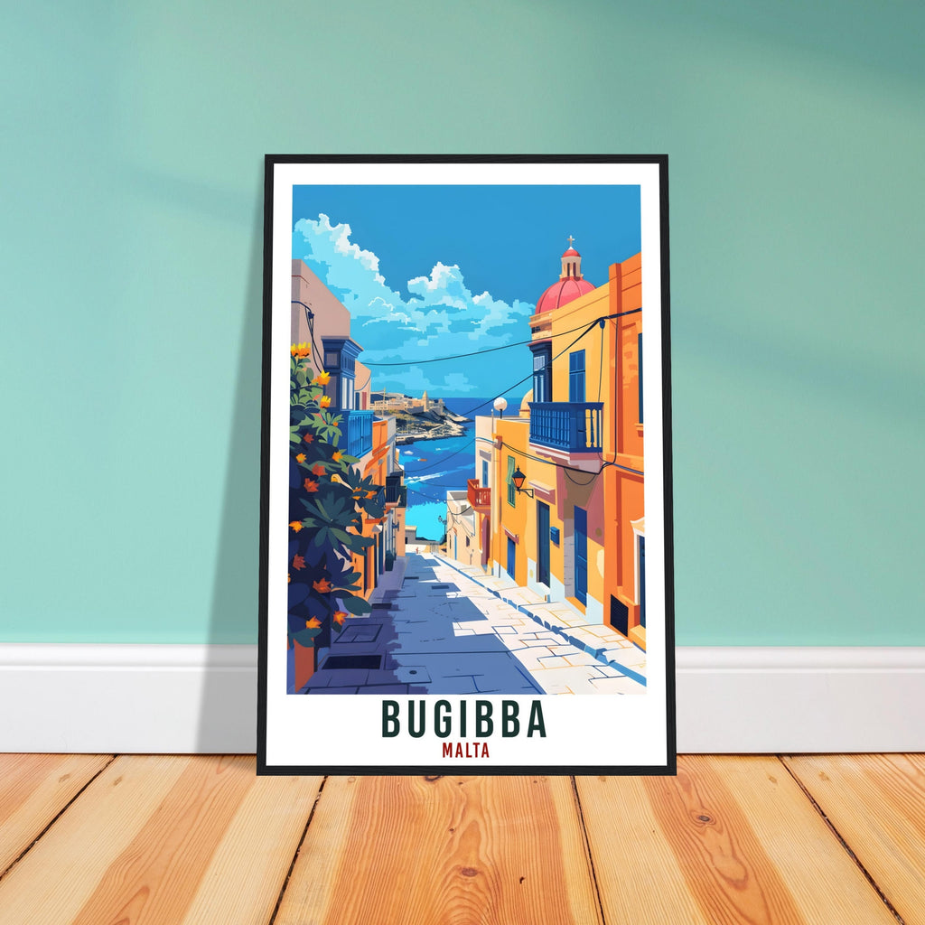 Bugibba Travel Print Malta Wall Art Wall Hanging Home Living Décor Bugibba Gift Art Lovers Gift Malta Artwork Gift Malta Travel Poster