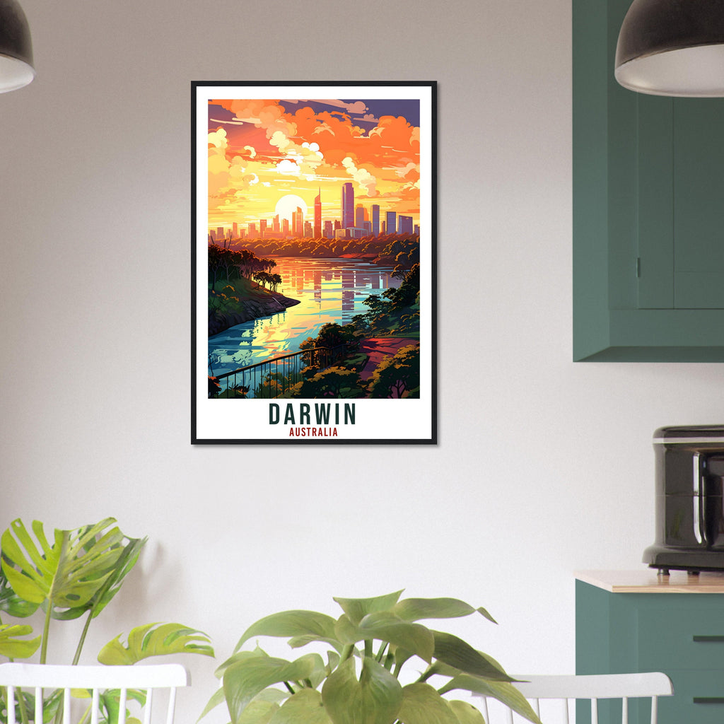 Darwin Travel Poster Wall Art Darwin Australia Home Décor Artwork Wall Hanging Darwin Art Gift Darwin Travel Print Australian Art Lover Gift