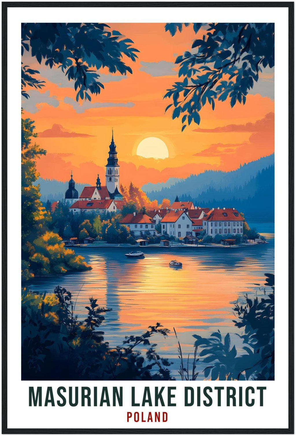 Masurian Lake District Travel Print Poland Home Decor Wall Art Gift Wall Hanging Art Lover Masurian Lake Polish Artwork Travel Poster Poland