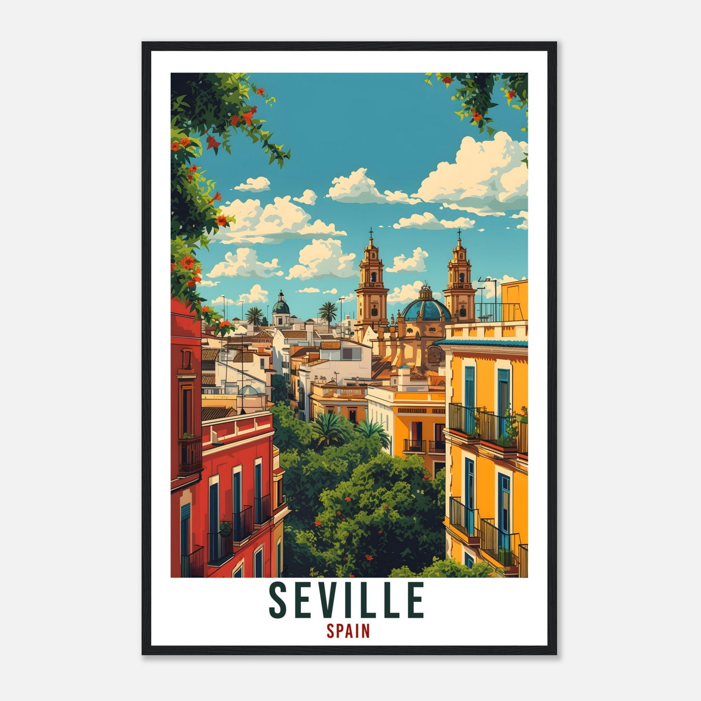 Seville Travel Print Spain Home Decoration Seville Spanish City Wall Art Gift Wall Hanging Art Lover Spain Artwork Seville Travel Poster