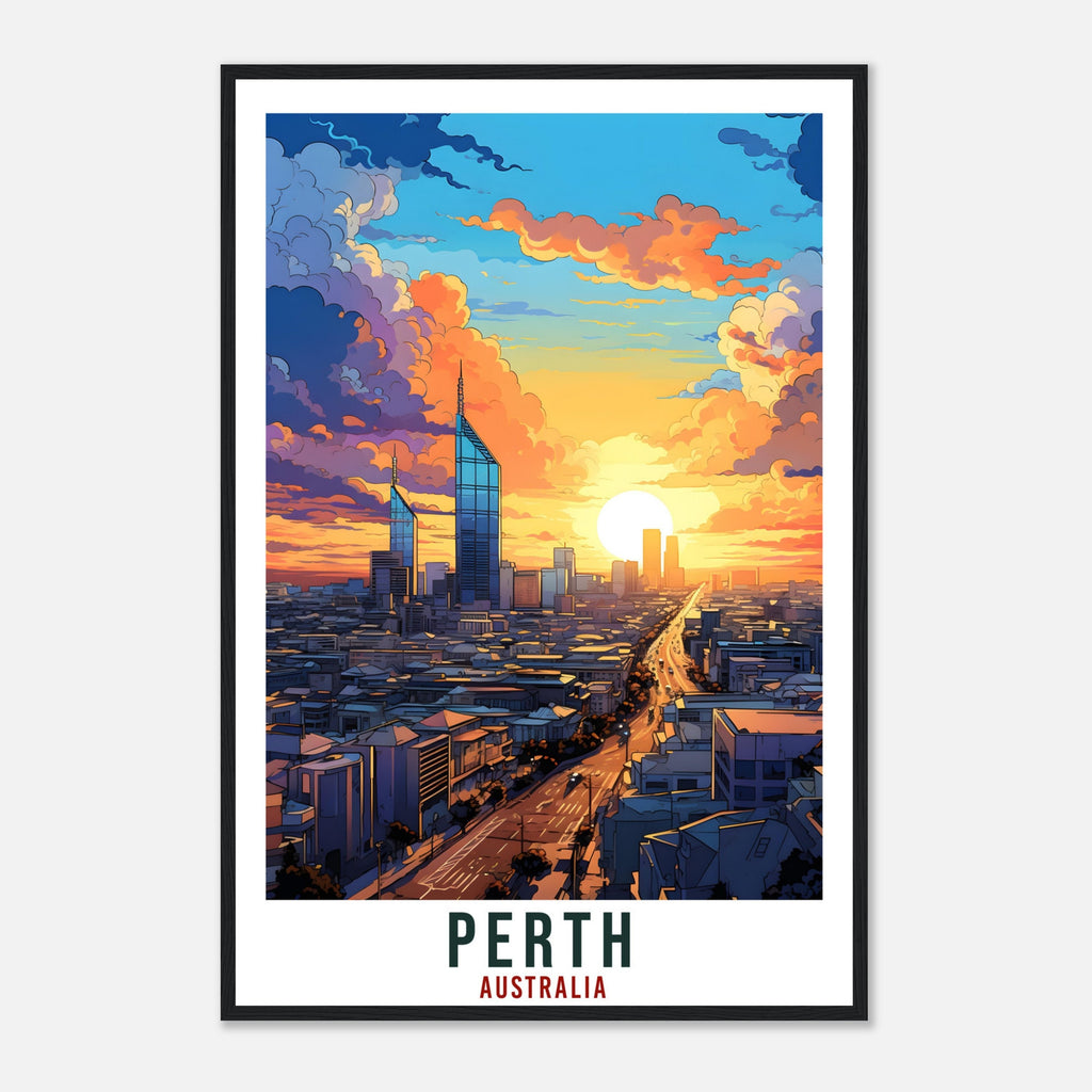 Perth Travel Poster Wall Art Perth Australia Home Décor Artwork Wall Hanging Perth Art Gifts  Perth Travel Print Australian Art Lovers Gift