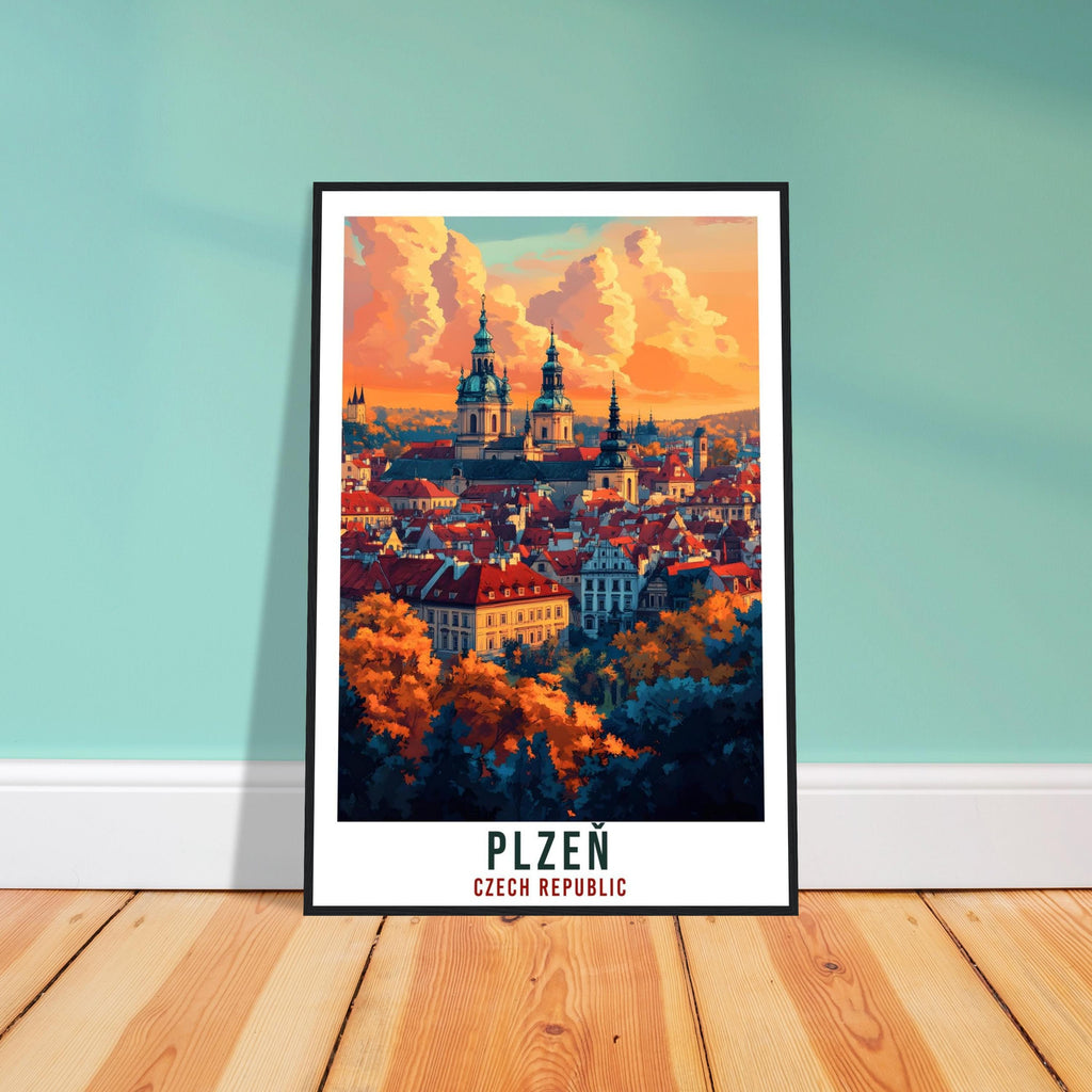 Plzeň Travel Print Czechia Home Decor Plzeň Wall Art Gift Wall Hanging Art Lover Pilsen Czech Republic Artwork Travel Poster Travel Artwork