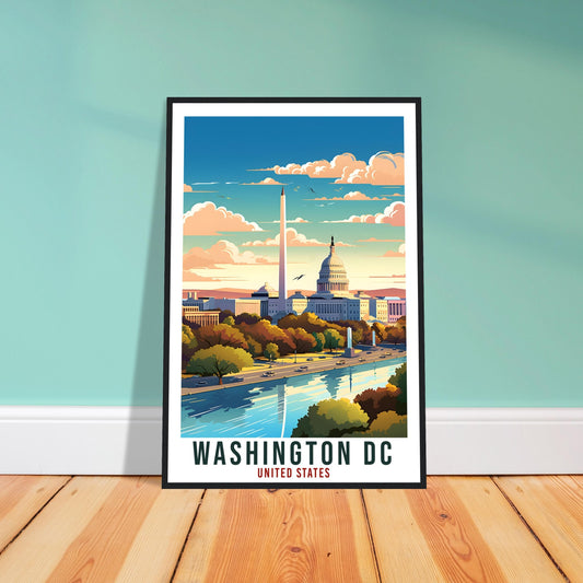 Washington DC Travel Print America Home Decoration City Wall Art Gift Wall Hanging Art Lover United States Artwork Washington Travel Poster
