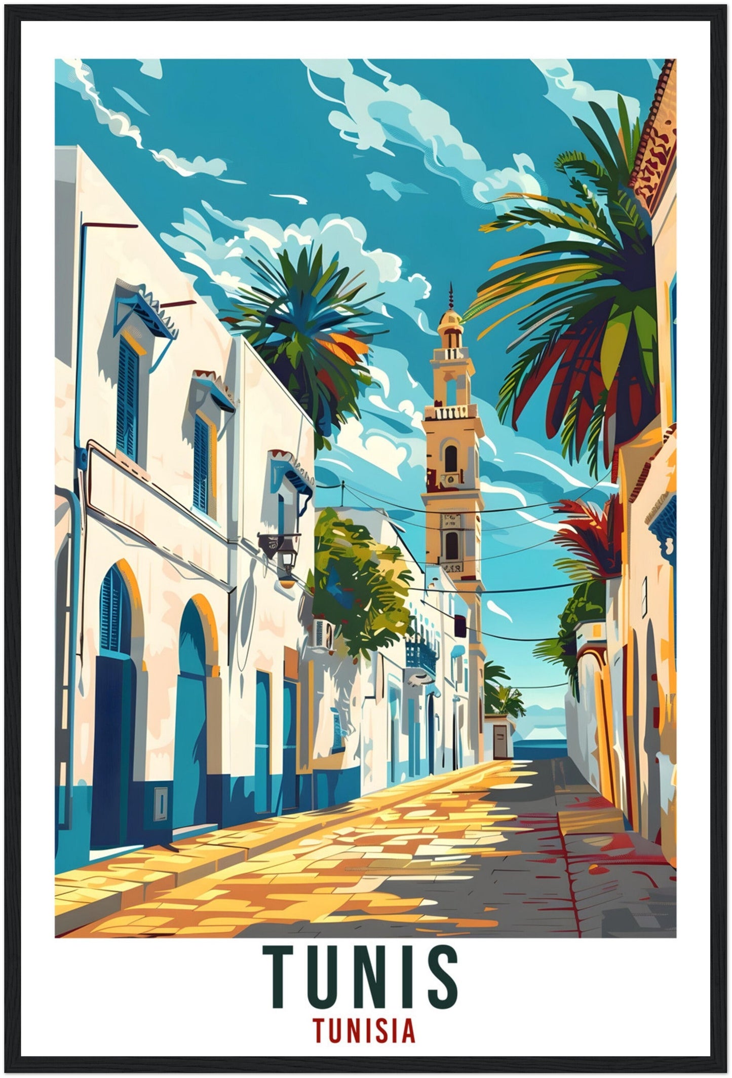 Tunis Tunisia Travel Print Tunis Wall Art Wall Hanging Home Décor Tunis Gift Art Lovers Tunisia Artwork Gift Print African Landmark Poster