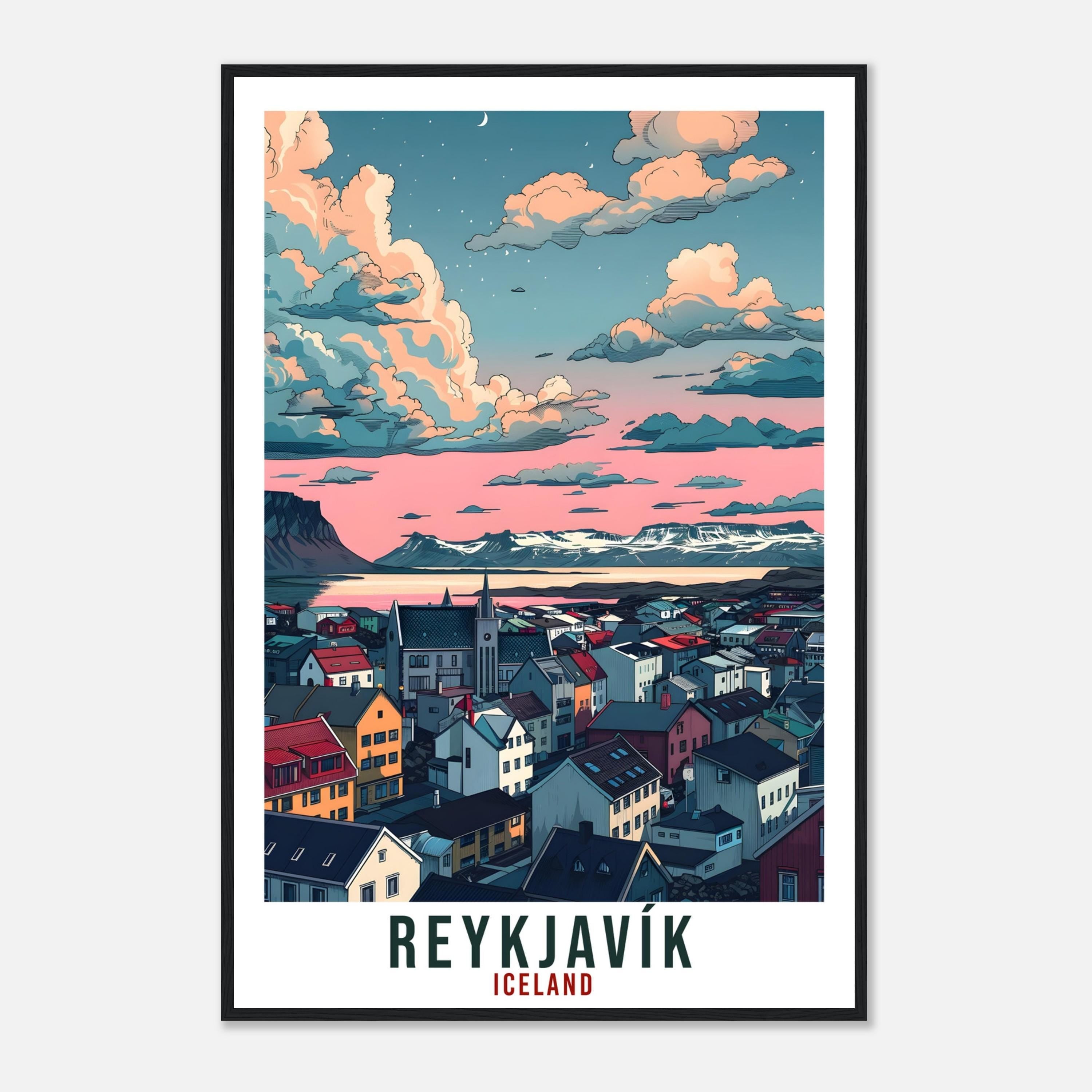Reykjavík Iceland Travel Print Wall Art Wall Hanging Home Décor Reykjavík City Gift Travel Art Iceland Artwork Landscape Travel Poster