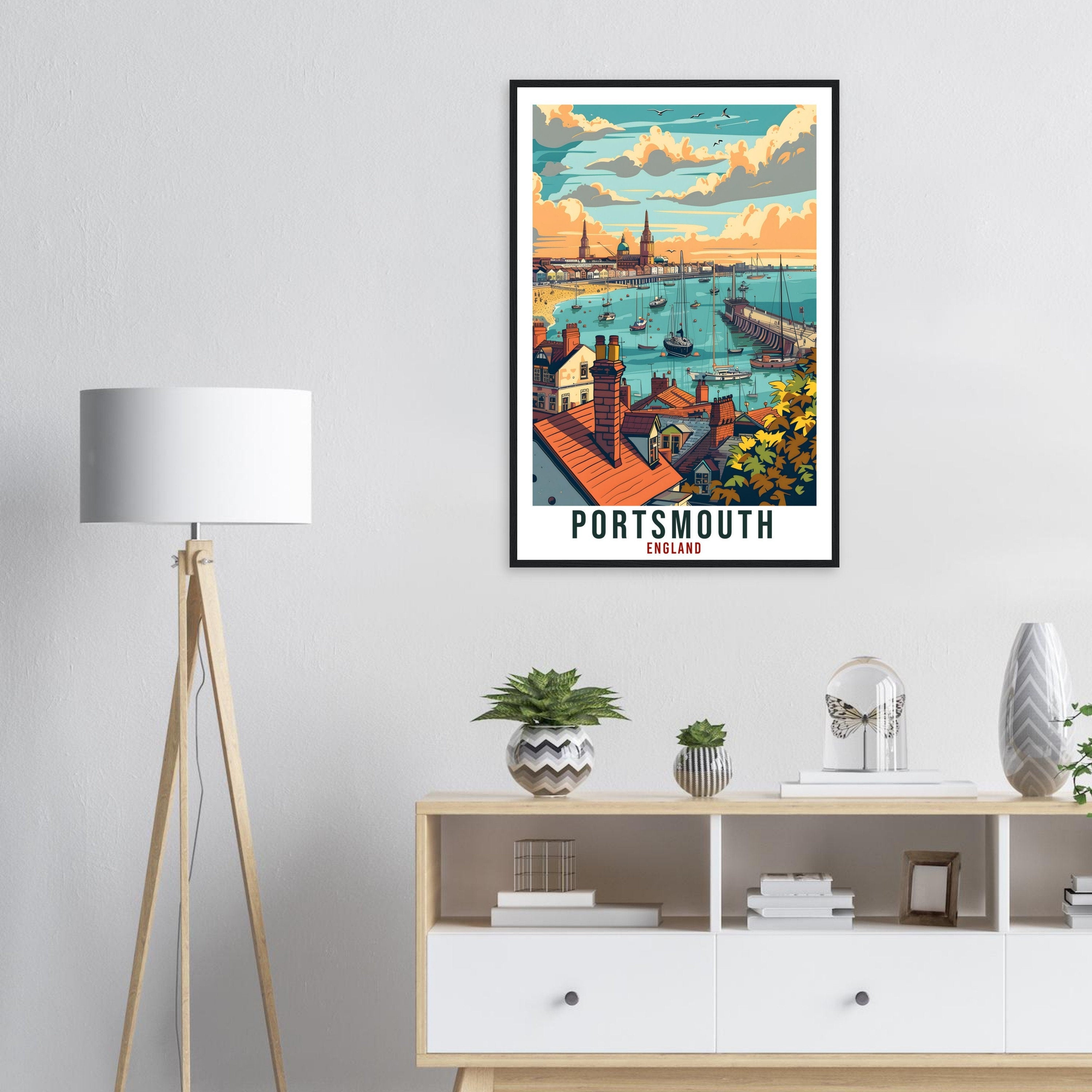 Portsmouth Travel Print Wall Art Wall Hanging Home Living Décor Portsmouth Gift Art Lovers Gift UK Artwork Gift Print England Travel Poster