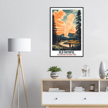 Old Faithful Yellowstone National Park USA Travel Print Wall Art Wall Hanging Décor Old Faithful Gift Travel Art USA Artwork Travel Poster
