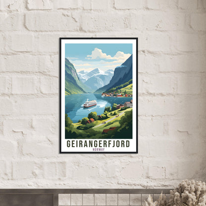 Geirangerfjord Norway Travel Print  Wall Hanging Norway Fjords Geirangerfjord Travel Poster Norway Wall Art Geirangerfjord Travel Poster