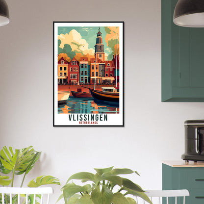 Vlissingen Travel Poster Netherlands Decor Vlissingen Wall Art Gift Wall Hanging Vlissingen Dutch Artwork Travel Print Holland Travel Art