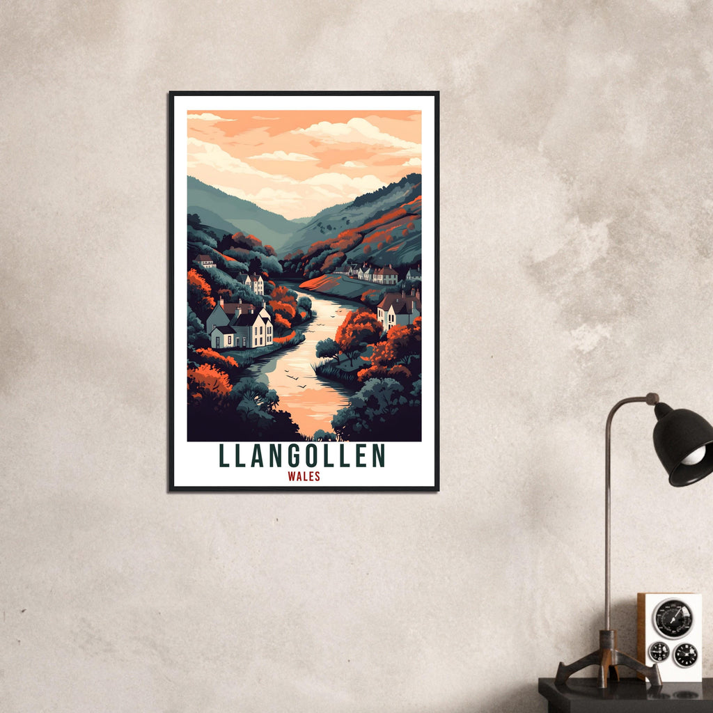 Llangollen Travel Print Wales Home Decor Llangollen Wall Art Wall Hanging Art Lover Wales Artwork Travel Poster Llangollen Travel Art Gift