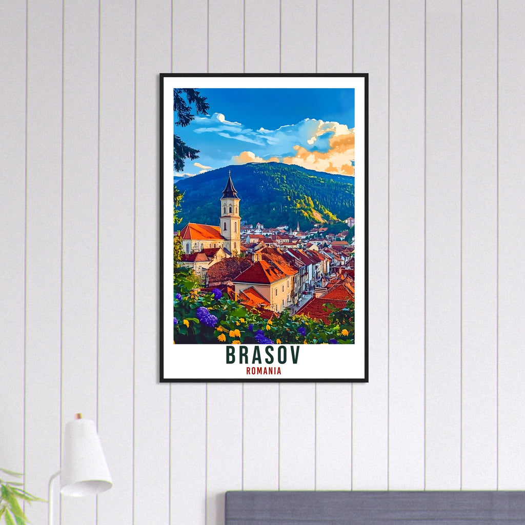 Brasov Travel Print Romania Home Decor Brasov Wall Art Gift Wall Hanging Art Lover Brasov Romania Artwork Travel Poster Romanian Travel Art