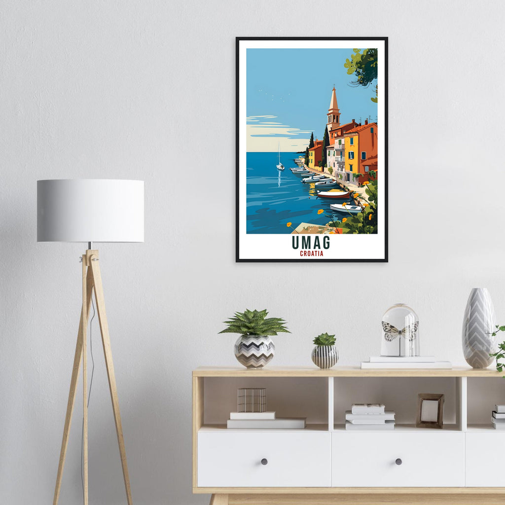 Umag Travel Print Croatia Wall Art Wall Hanging Home Décor Umag Gift Croatian Landmark Artwork Gift Umag Croatia Holiday Travel Poster
