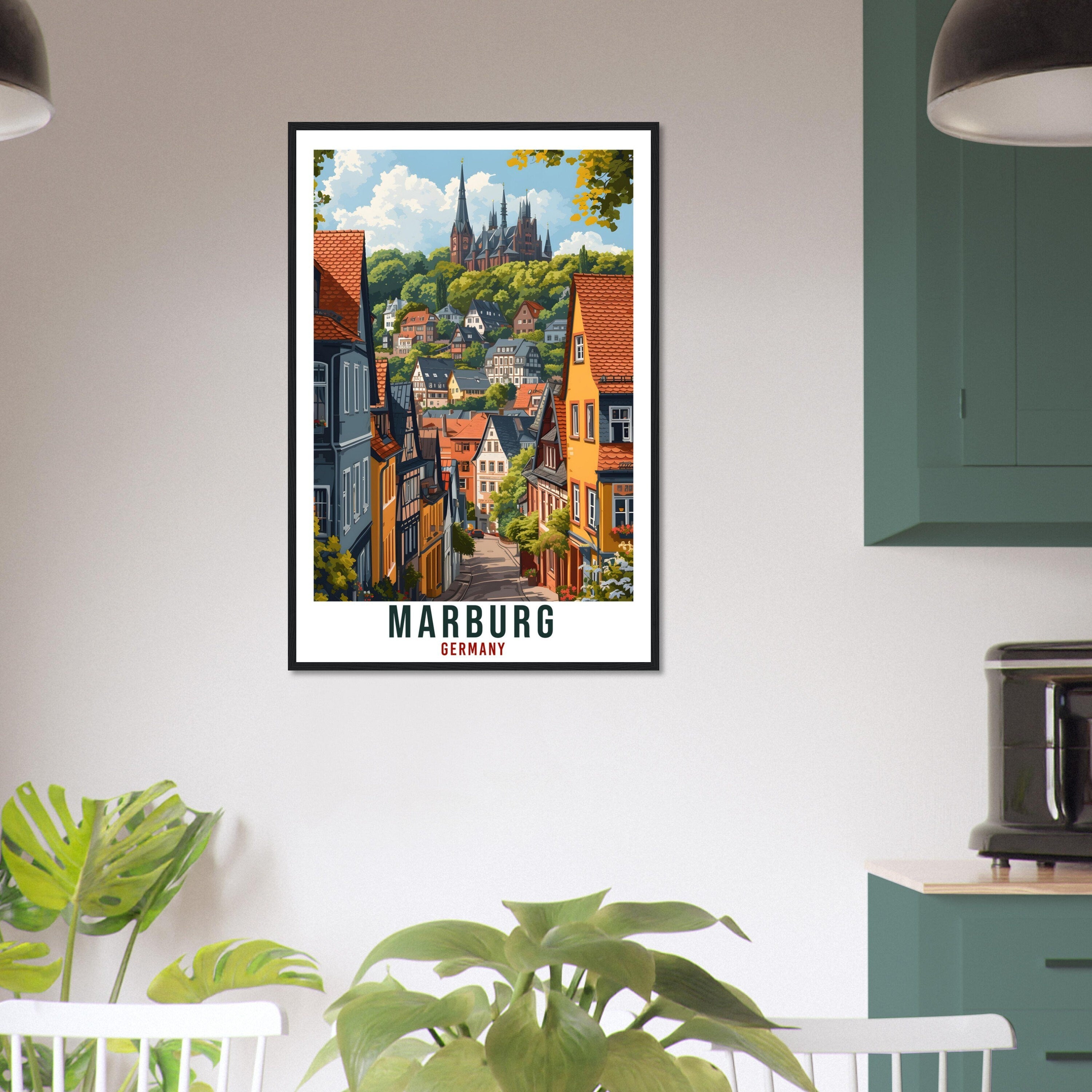Marburg Travel Print Germany Home Decoration Marburg German City Wall Art Gift Wall Hanging Art Lover Germany Artwork Marburg Travel Poster