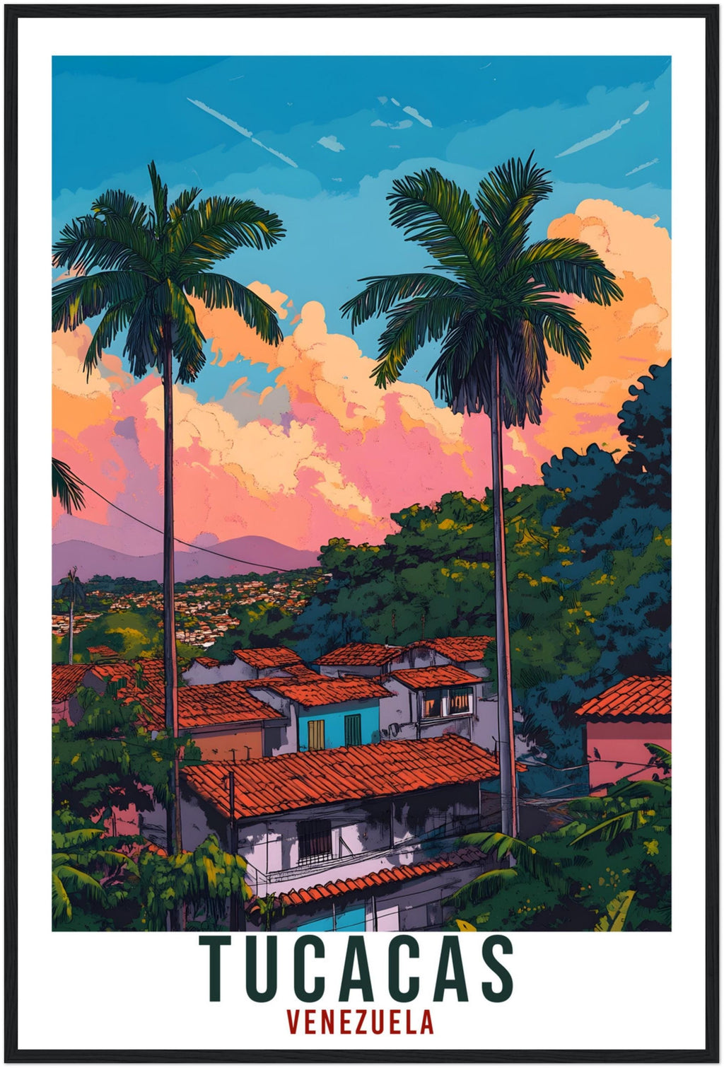 Tucacas Travel Print Venezuela Home Decoration Tucacas Wall Art Gift Wall Hanging Art Lover Venezuelan Artwork Travel Poster