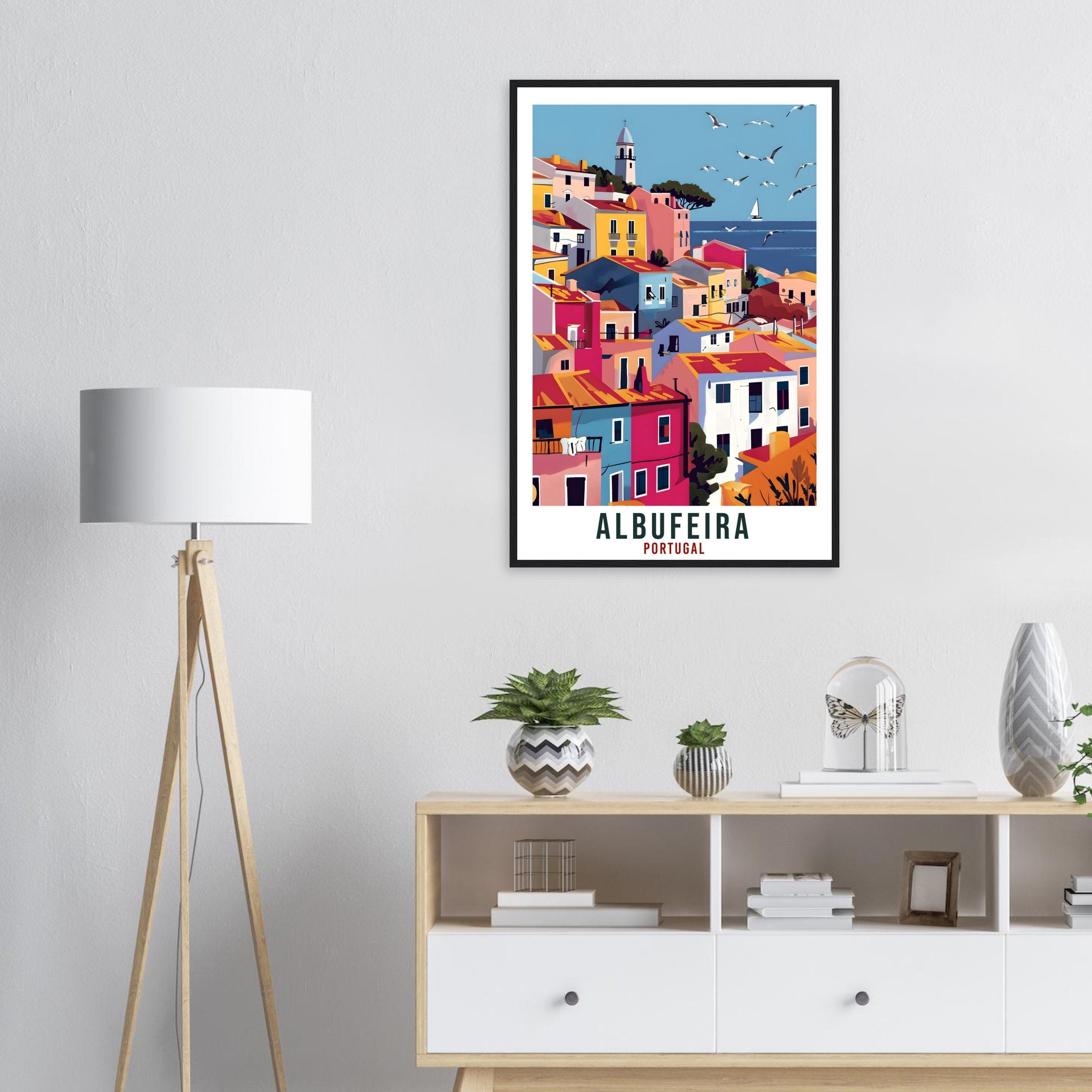 Albufeira Travel Print Portugal Wall Art Wall Hanging Home Décor Albufeira Gift Portugal Landmark Artwork Portugal Albufeira Travel Poster