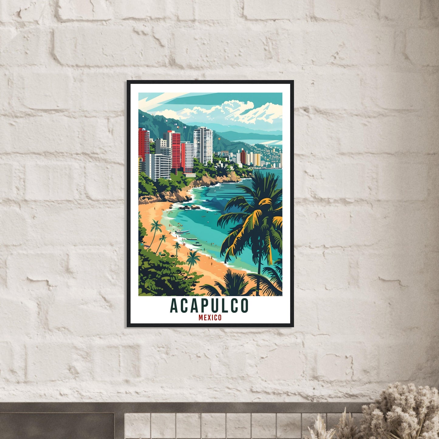 Acapulco Mexico Travel Print Mexico Wall Art Wall Hanging Home Décor Acapulco Beach Mexico Landmark Artwork Gift South America Travel Poster