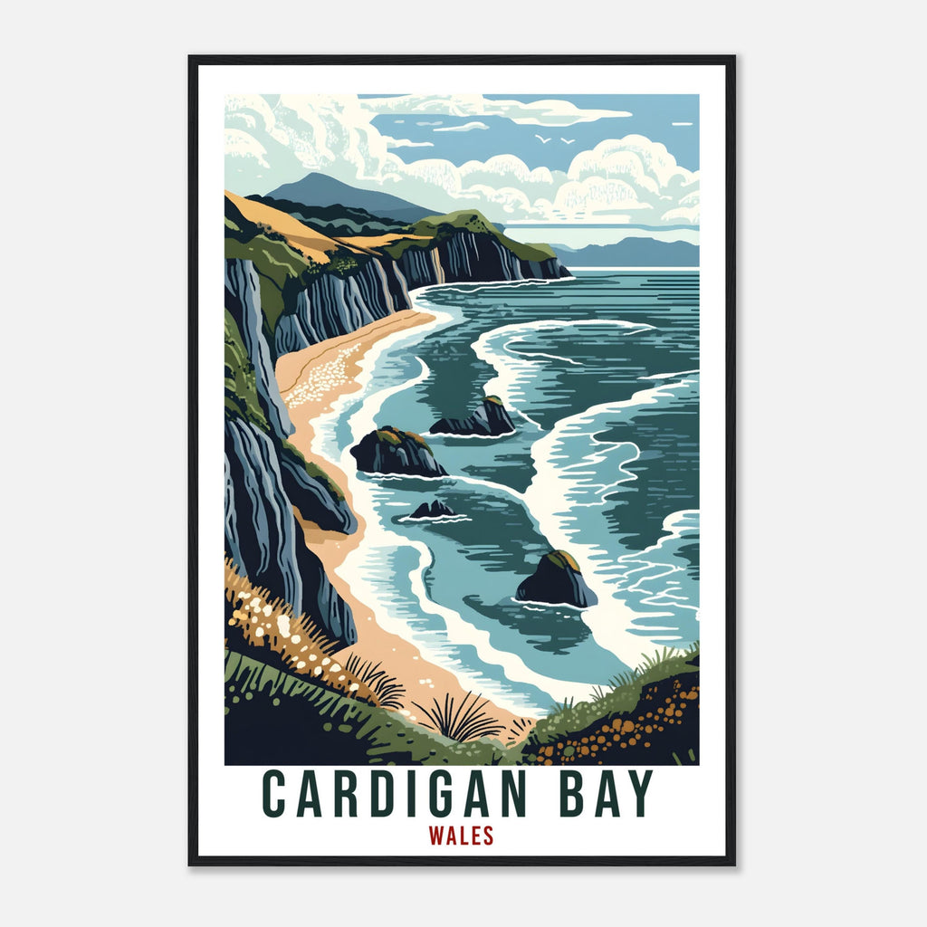 Cardigan Bay Travel Print Wales Home Decor Cardigan Bay Wall Art Wall Hanging Art Lover Wales Artwork Travel Poster Cardigan Bay Travel Art