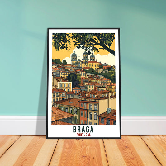 Braga Travel Print Portugal Wall Art Wall Hanging Home Décor Braga Gift Portugal Landmark Artwork Gift Braga Portugal Holiday Travel Poster