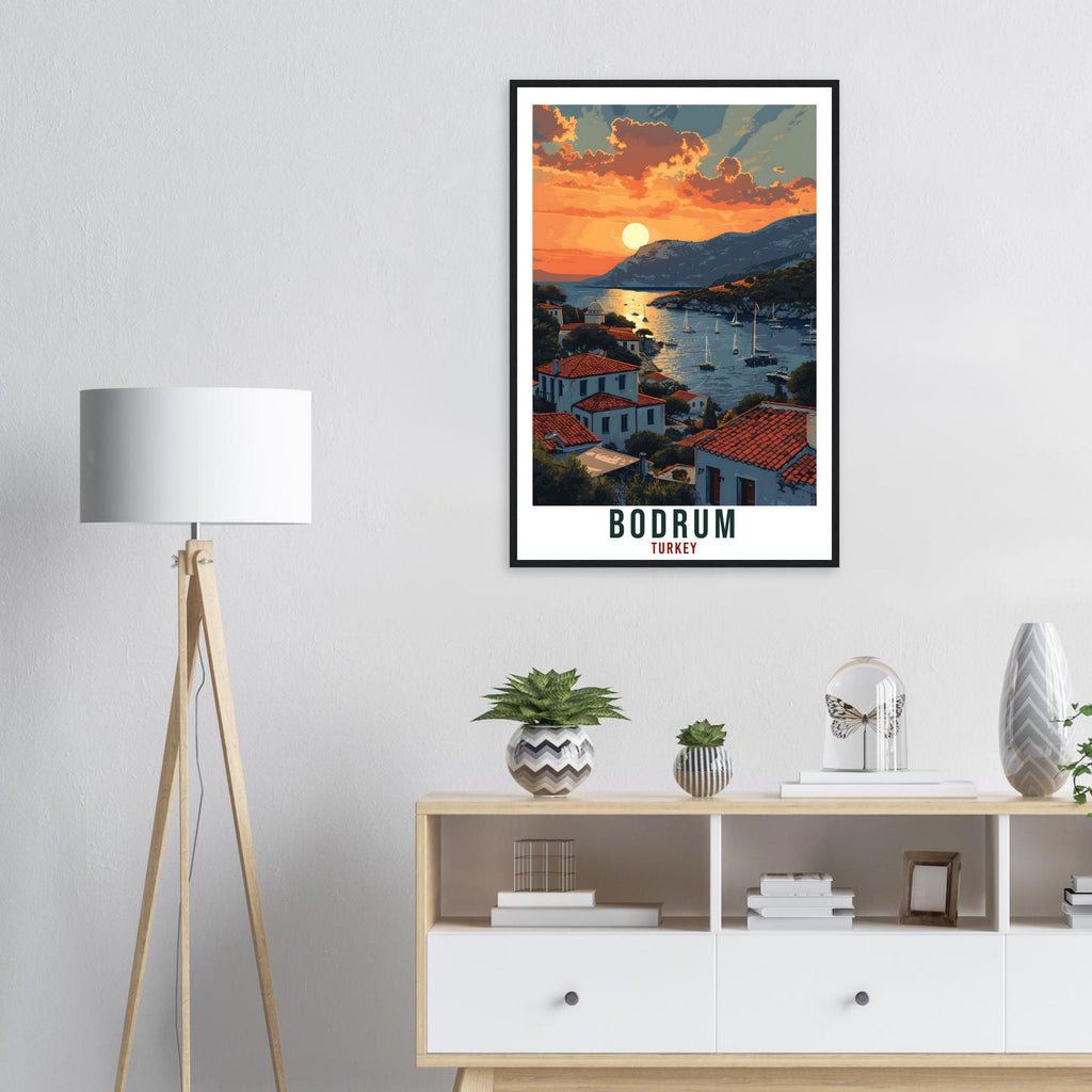 Bodrum Travel Print Turkey Home Decoration Bodrum Turkish City Wall Art Gift Wall Hanging Art Lover Turkey Artwork Bodrum Travel Poster