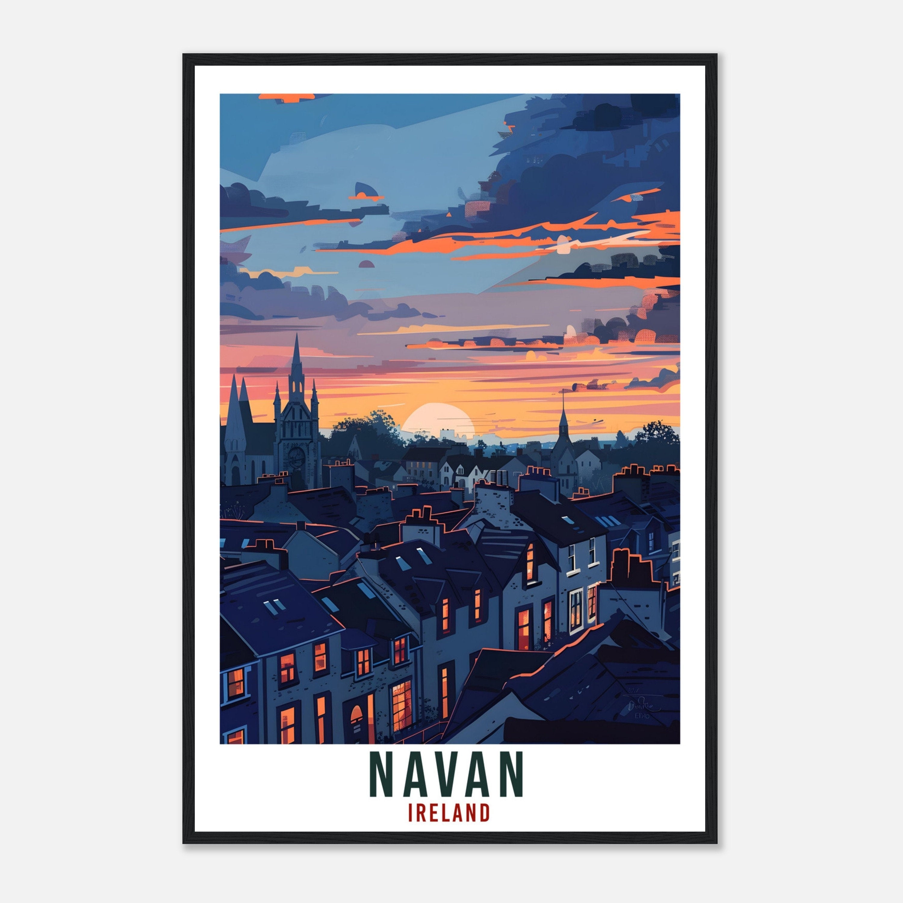 Navan Travel Print Ireland Wall Art Wall Hanging Home Living Décor Navan Gift Art Lovers Gift Meath Irish Artwork Gift Ireland Travel Poster