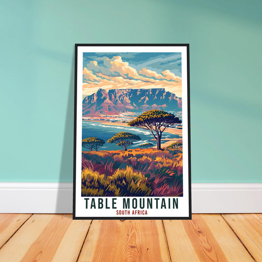 Table Mountain South Africa Travel Print Wall Art Wall Hanging Home Décor Table Mountain Art Lovers Artwork Gift Print South African Poster