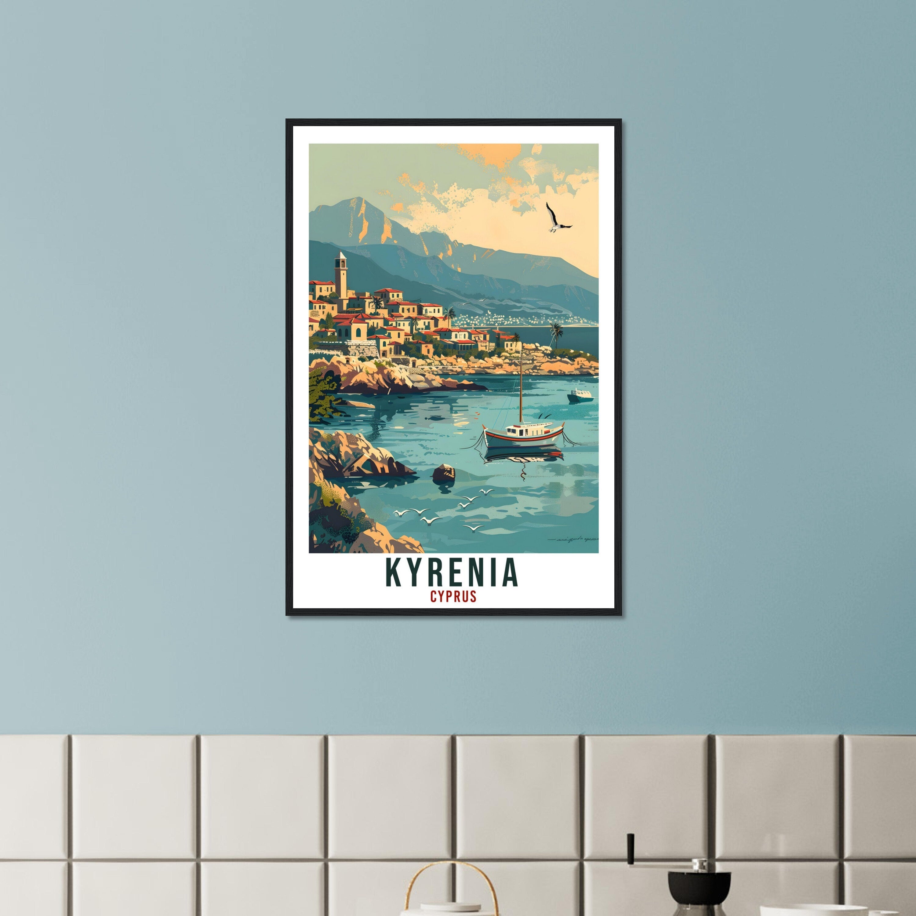 Kyrenia Cyprus Travel Print Cyprus Wall Art Wall Hanging Home Décor Kyrenia Gift Cyprus Landmark Artwork Gift Cyprus Holiday Travel Poster