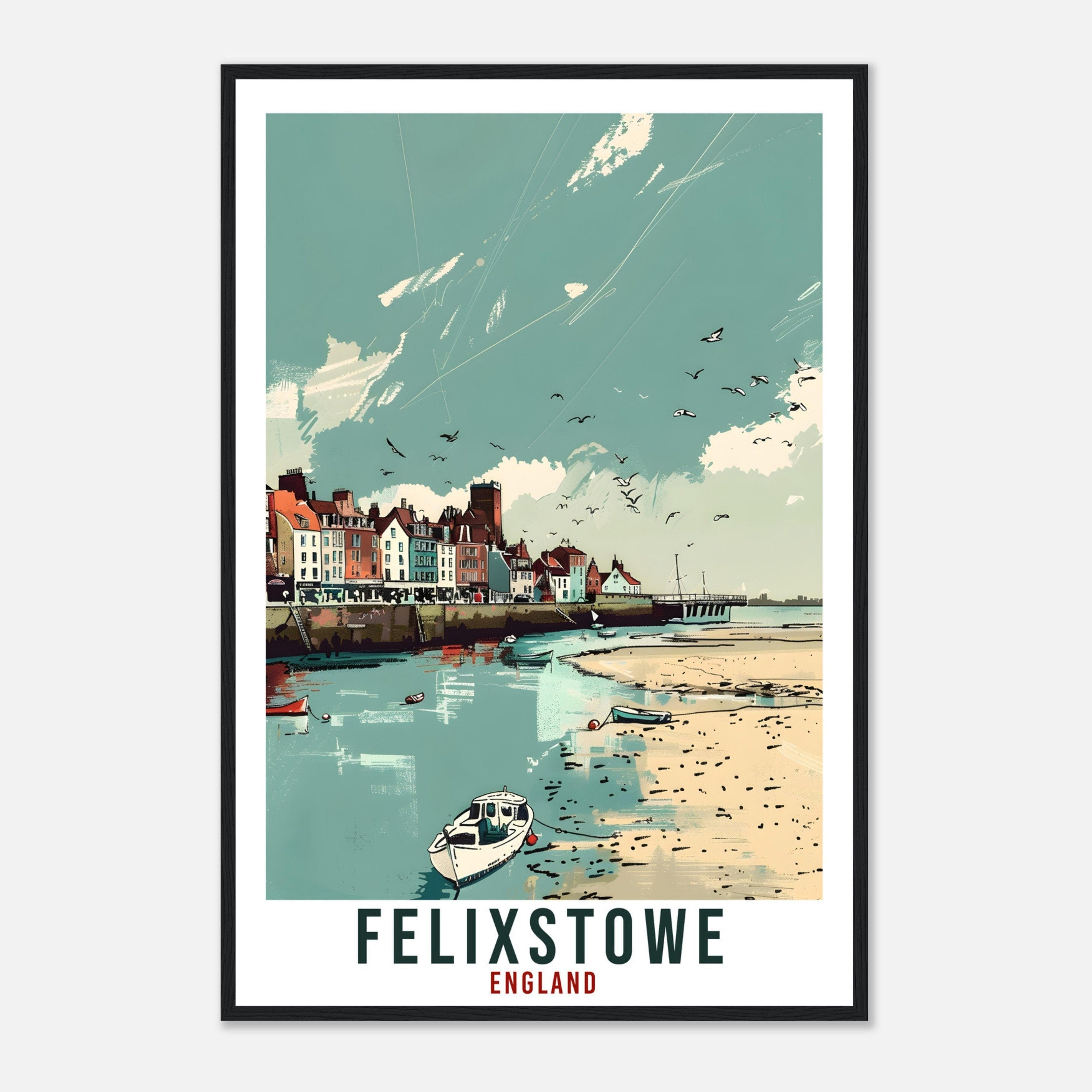 Felixstowe Travel Print Wall Art Wall Hanging Home Living Décor Felixstowe Gift Art Lovers Gift UK Artwork Gift Print England Travel Poster