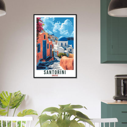 Santorini Travel Print Greece Home Decor Santorini Greek Island Wall Art Gift Wall Hanging Art Lover Greece Artwork Santorini Travel Poster