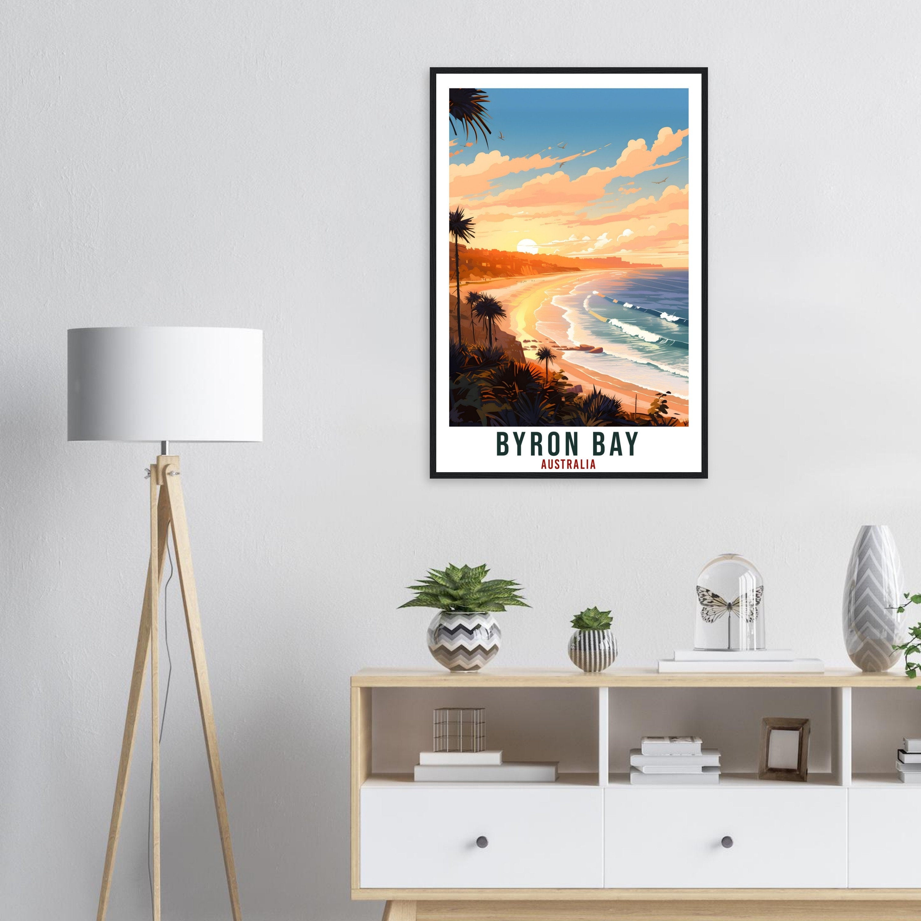 Byron Bay Beach Travel Poster Wall Art Byron Bay Australia Artwork Byron Bay Art Gifts Byron Bay Travel Print Australian Art Lovers Gift