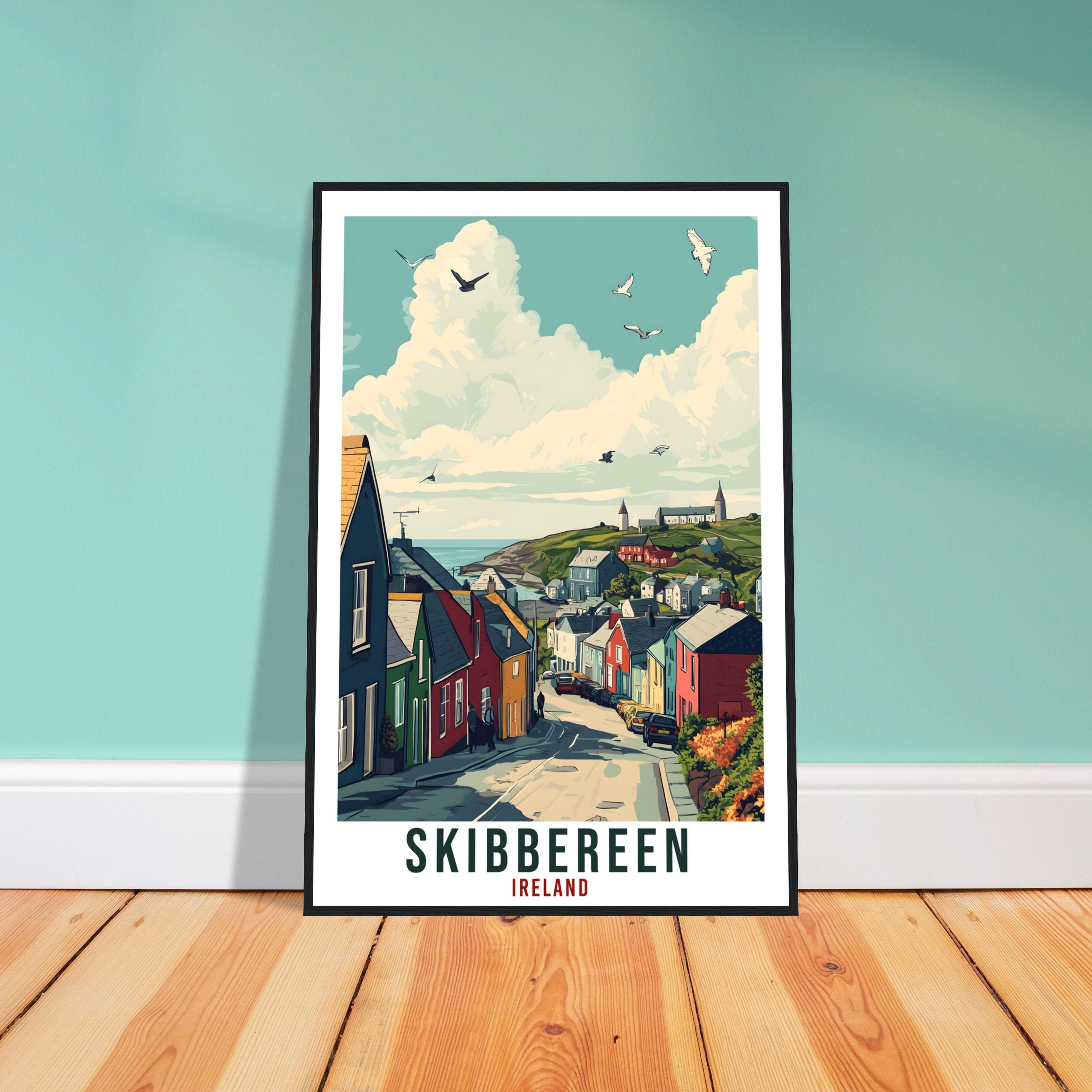Skibbereen Travel Print Ireland Home Decor Skibbereen Wall Art Wall Hanging Art Lover Irish Artwork Travel Poster Skibbereen Ireland Travel