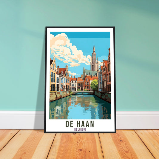 De Haan Travel Poster Wall Art De Haan Belgium Home Décor Artwork Wall Hanging De Haan Art Gifts De Haan Travel Print Belgian Art Lover Gift
