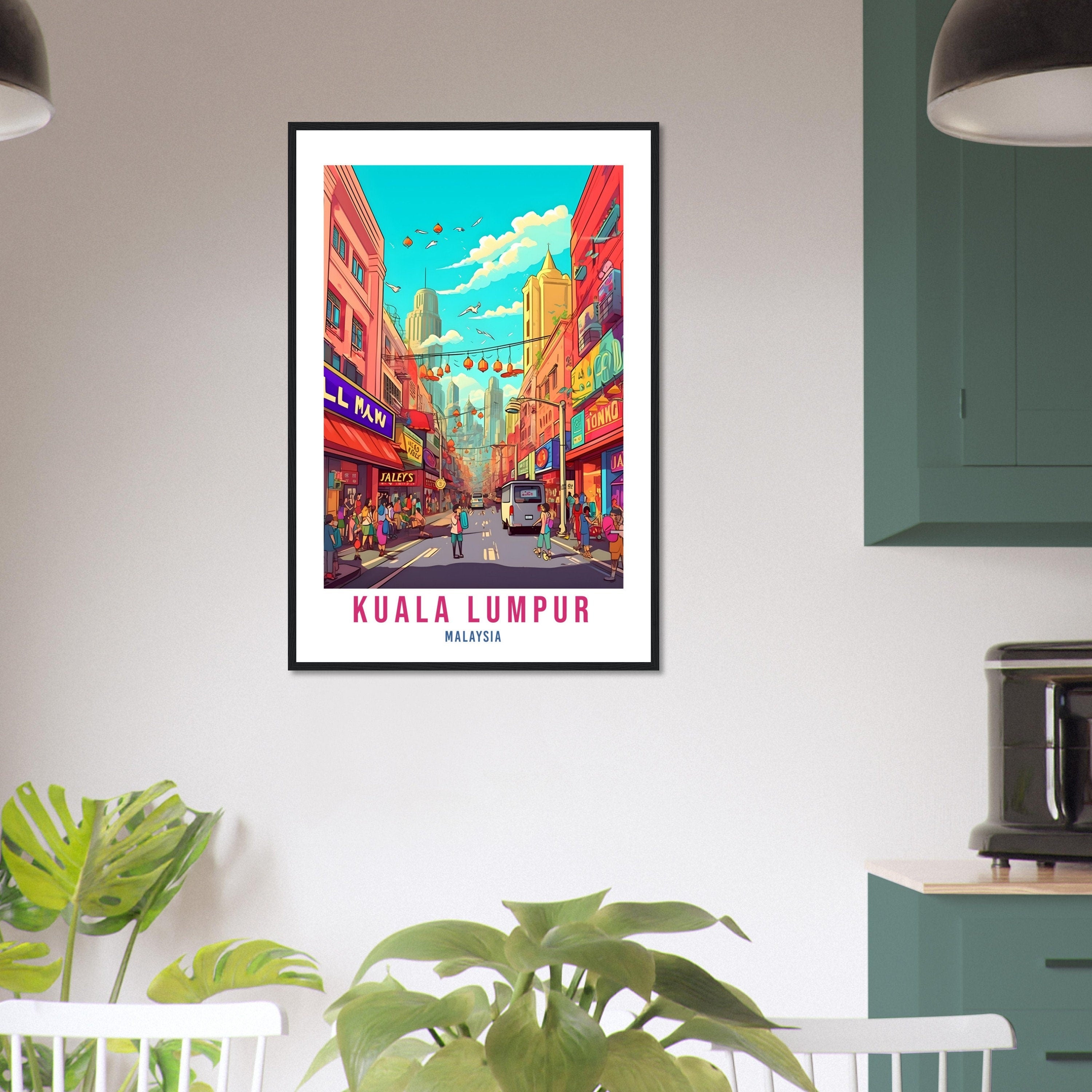 Kuala Lumpur Travel Poster Print Wall Art KL Street Art Wall Hanging Malaysia Gift Holiday Print Vacation Art Print Kuala Lumpur Travel Gift
