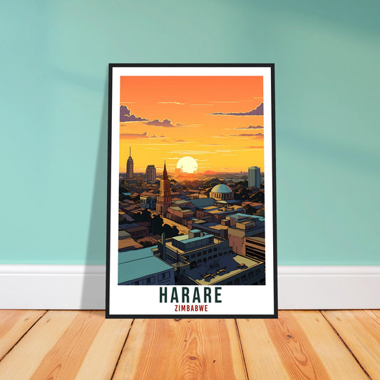 Harare Zimbabwe Travel Print Wall Art Wall Hanging Home Décor Harare Gift Art Lovers Zimbabwe Artwork Gift Print African Landmark Poster