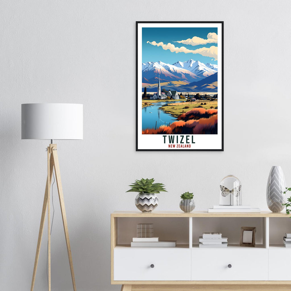 Twizel Travel Print Wall Art Twizel  New Zealand Wall Hanging Artwork Twizel  Art Gifts Twizel  Travel Poster New Zealand Art Lovers Gift