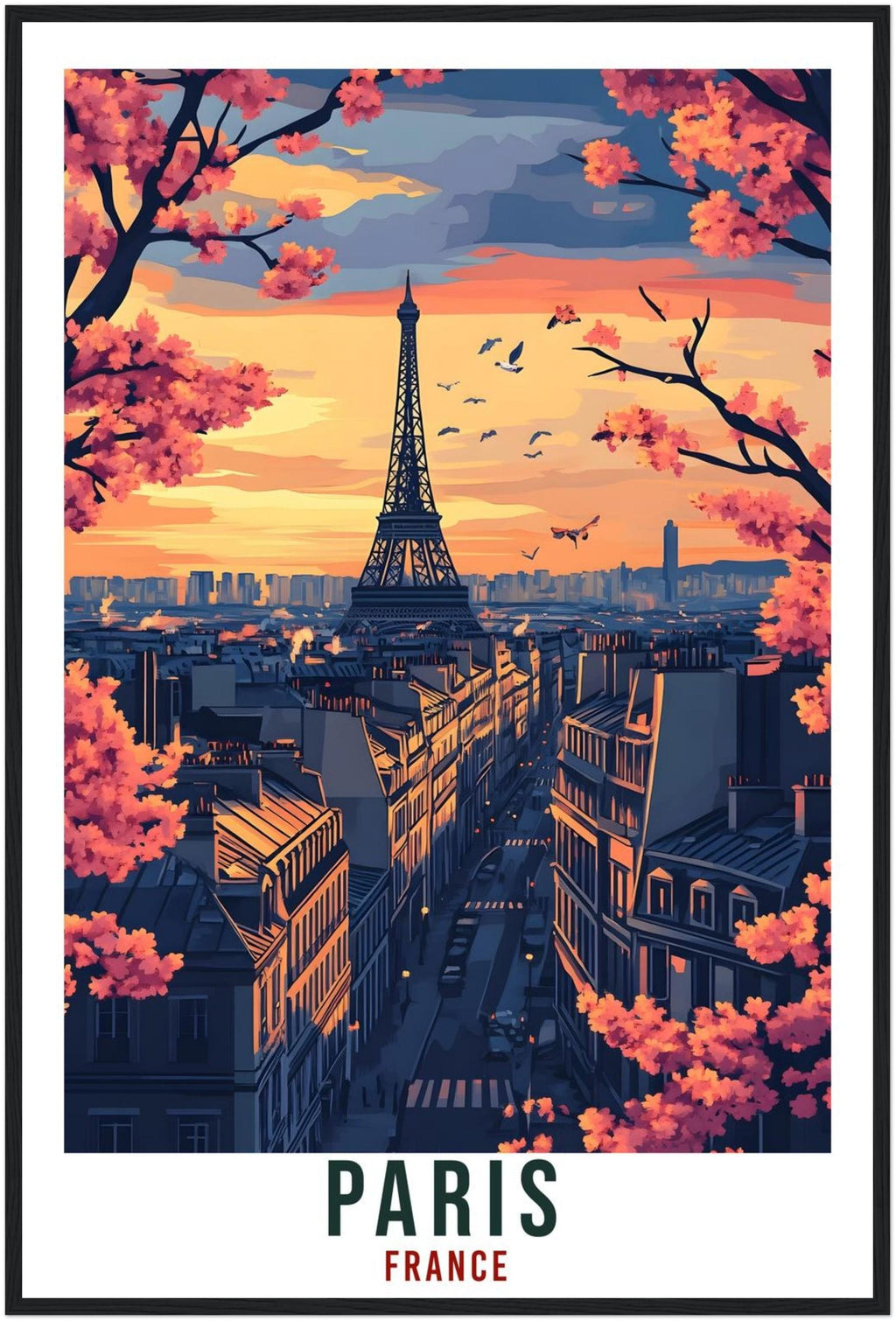 Paris Travel Print Eiffel Tower France Home Decor Paris Wall Art Gift Wall Hanging Art Lover Paris France Artwork Travel Poster Travel Art