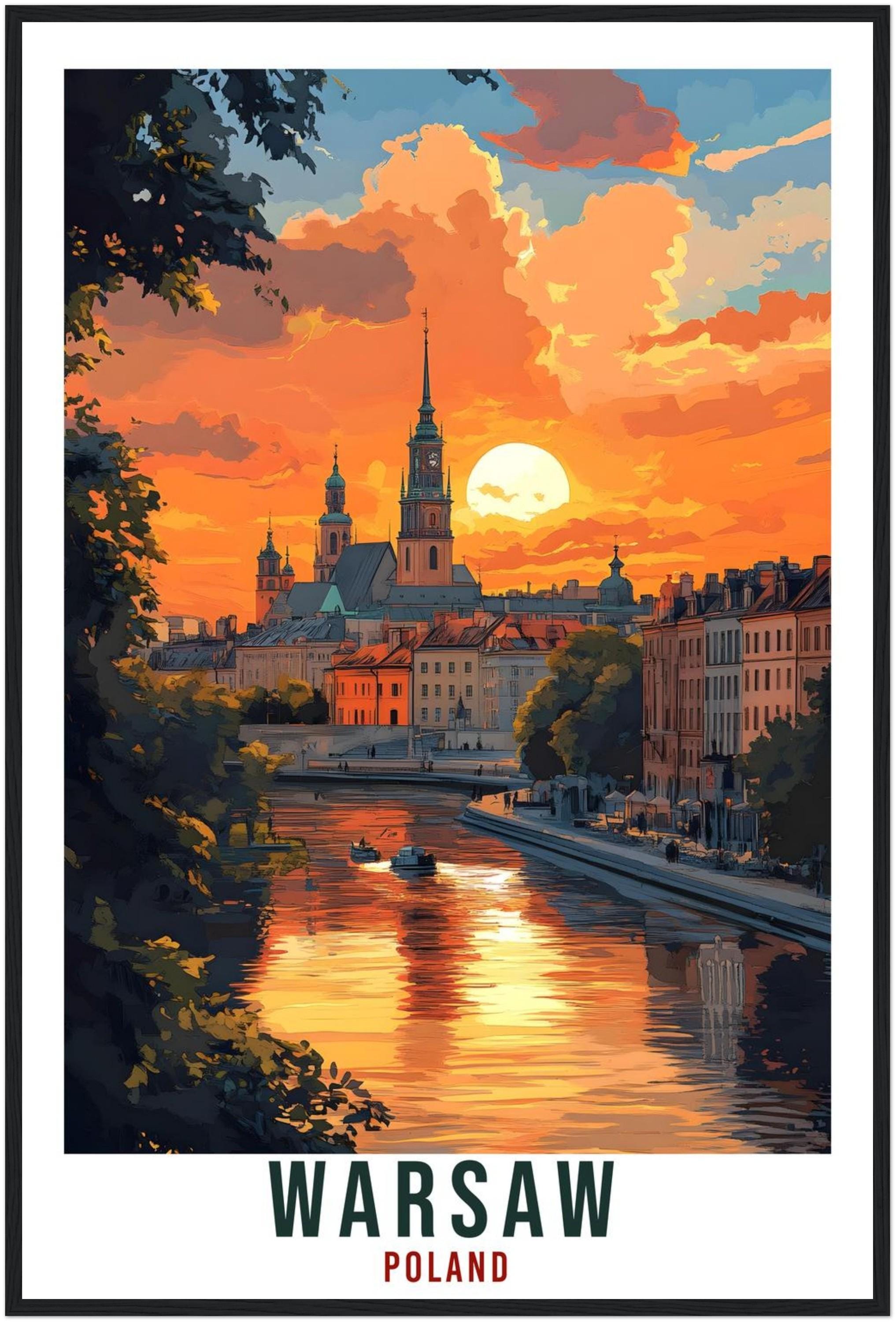 Warsaw Travel Print Poland Home Decor Warsaw Wall Art Gift Wall Hanging Art Lover Warsaw Polish Artwork Travel Poster Poland Travel Art