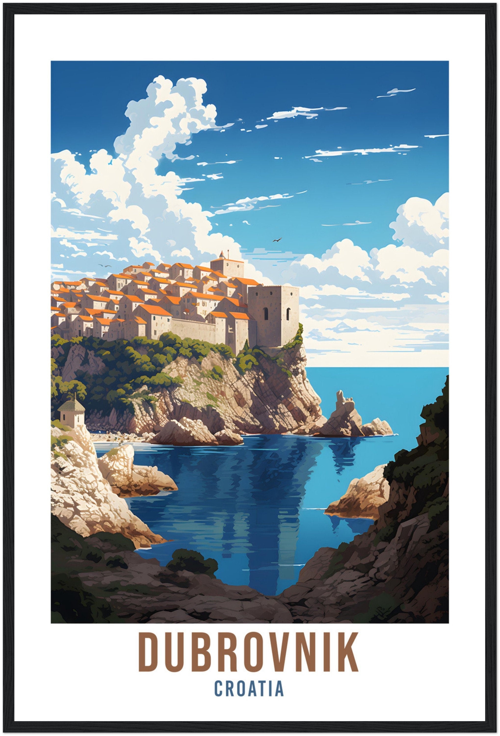 Dubrovnik Travel Print Croatia Wall Art Dubrovnik Wall Hanging Home Décor Croatia Gift Art Lovers Dubrovnik Art Lover Gift Croatia Print