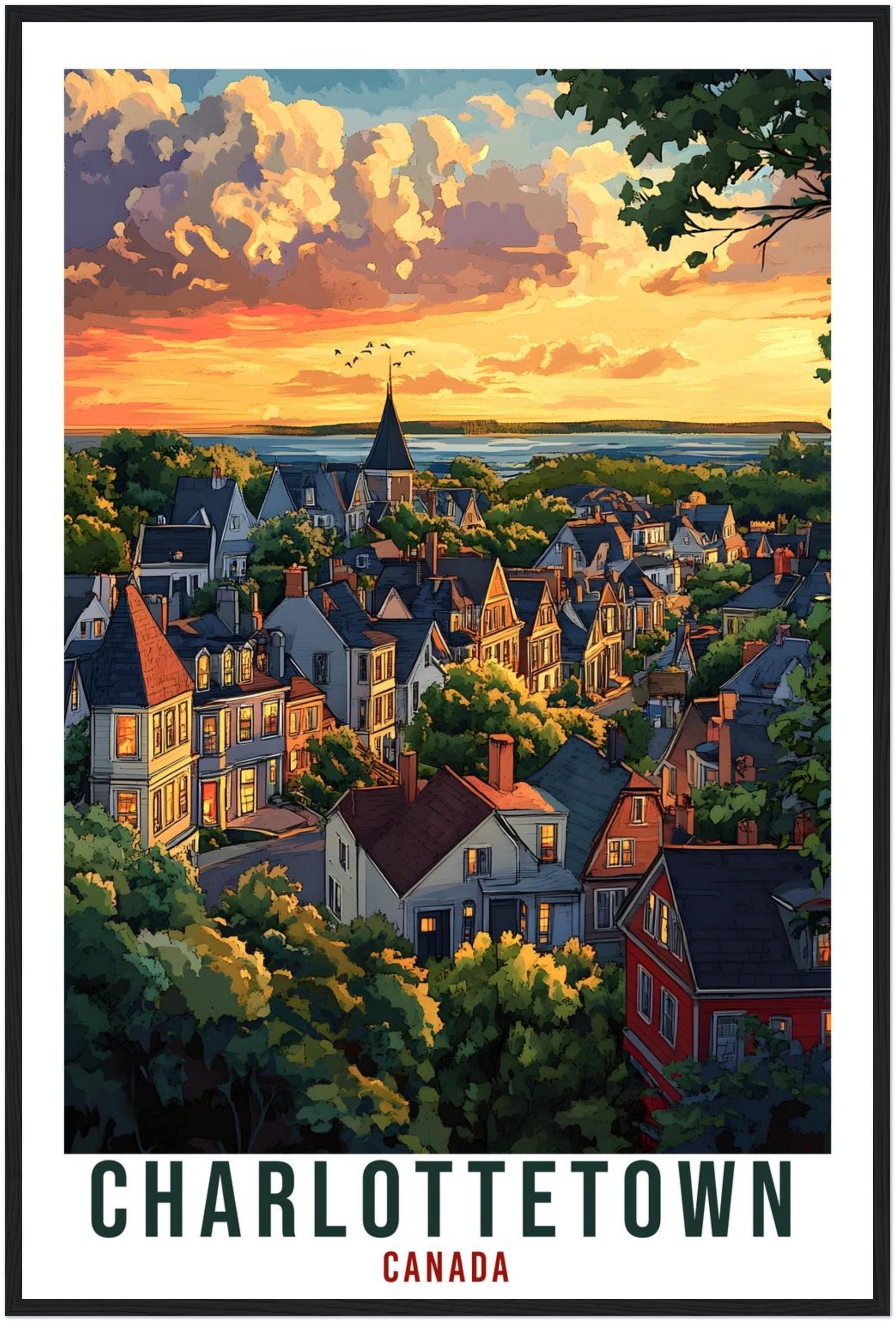 Charlottetown Travel Print Canada Home Decor PLACE Wall Art Gift Wall Hanging Art Lover Charlottetown Canadian Artwork Travel Poster Art