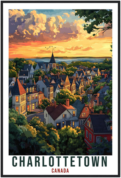 Charlottetown Travel Print Canada Home Decor PLACE Wall Art Gift Wall Hanging Art Lover Charlottetown Canadian Artwork Travel Poster Art
