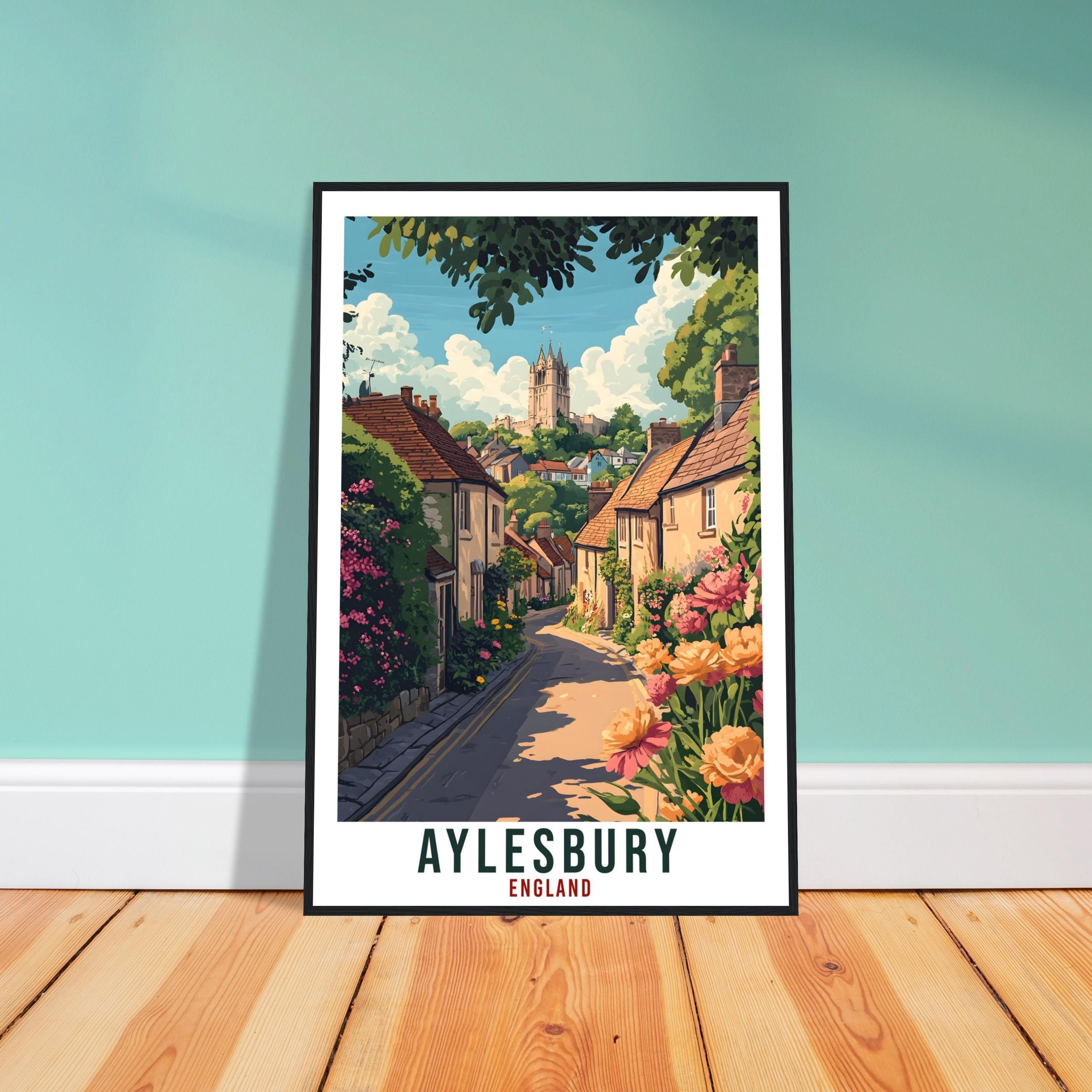 Aylesbury Travel Print England Home Decor Aylesbury Wall Art Gift Wall Hanging Art Lover Aylesbury England Republic Artwork Travel Poster UK
